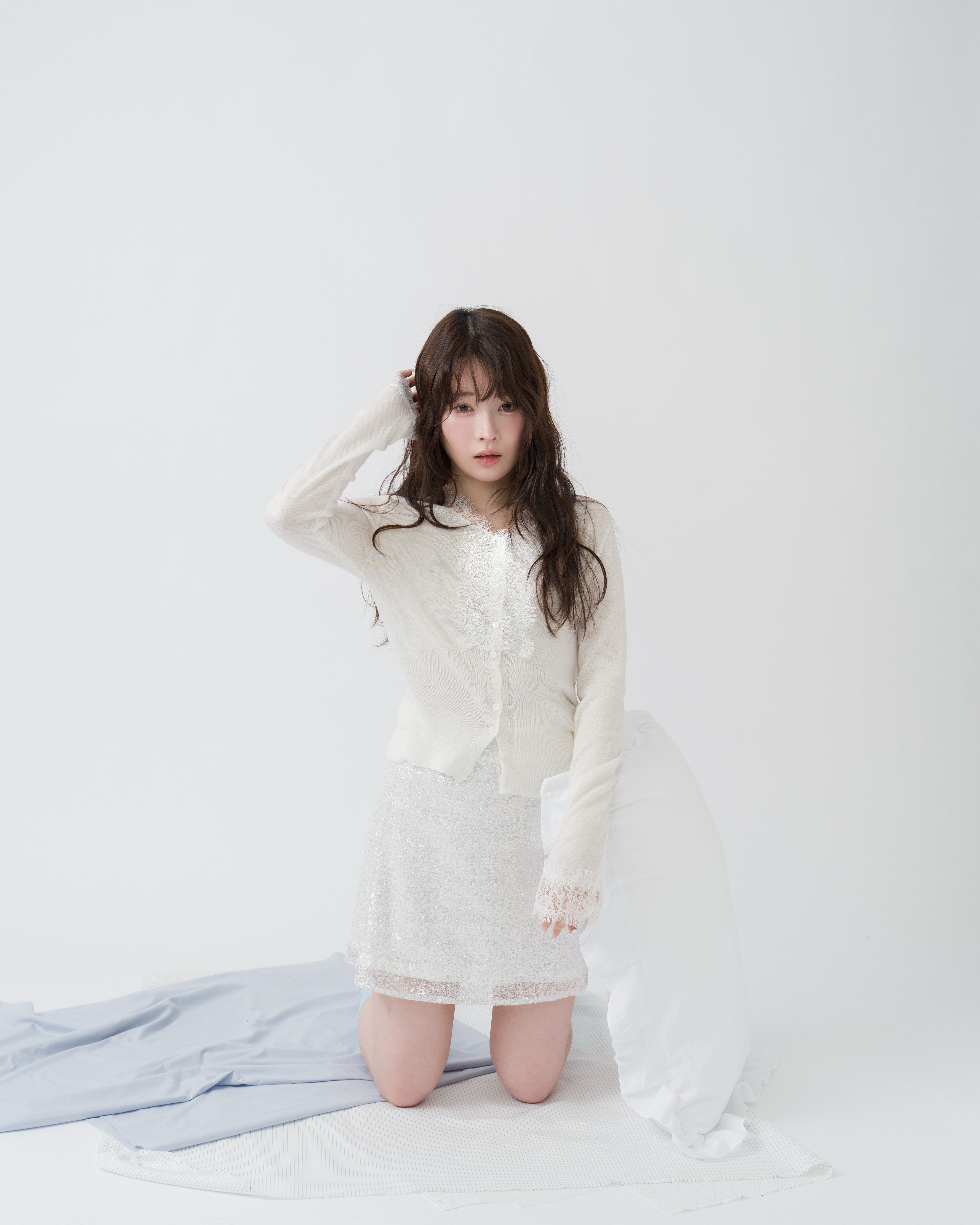 レースドッキングカーディガン