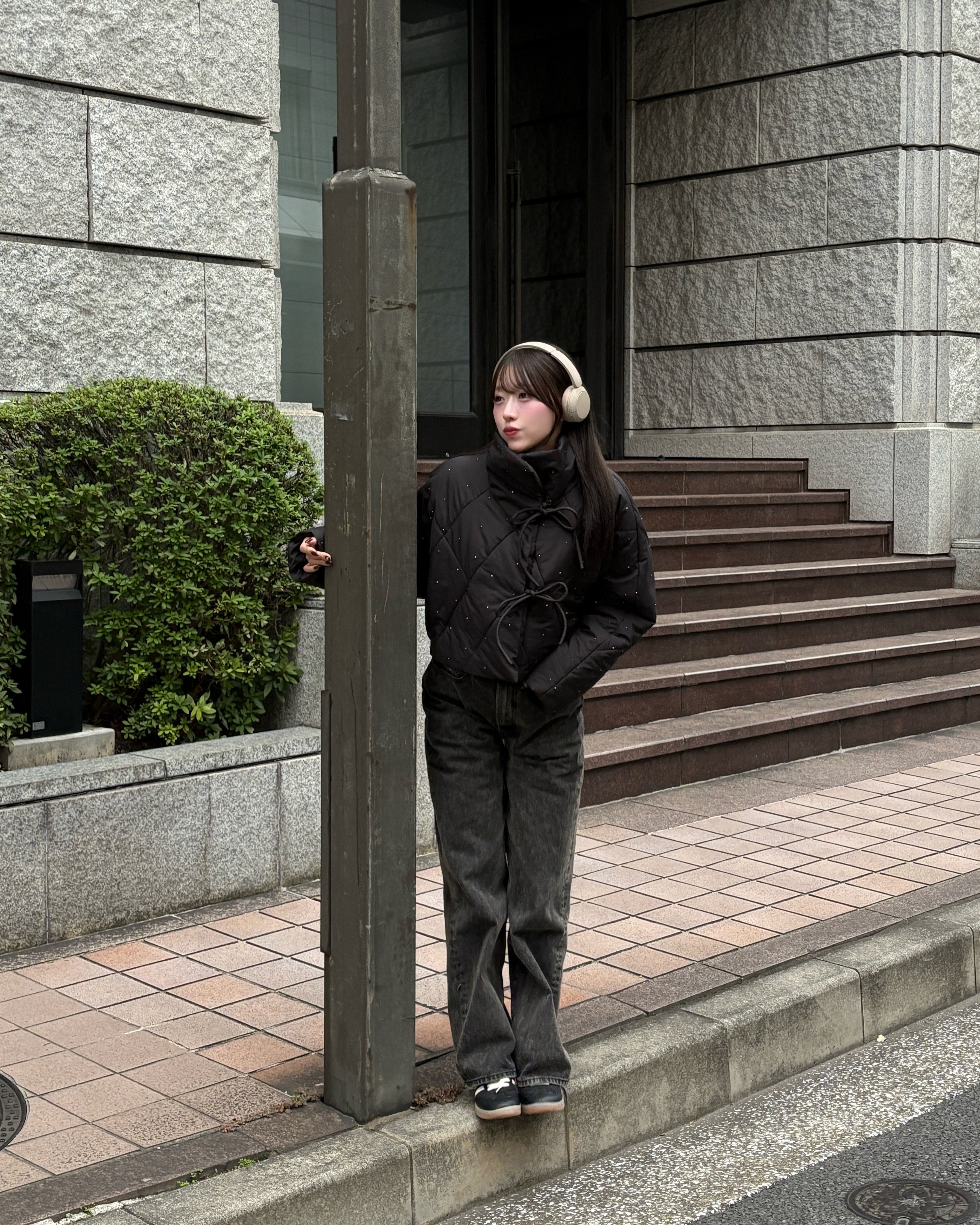 Bijou 缎带绗缝外套