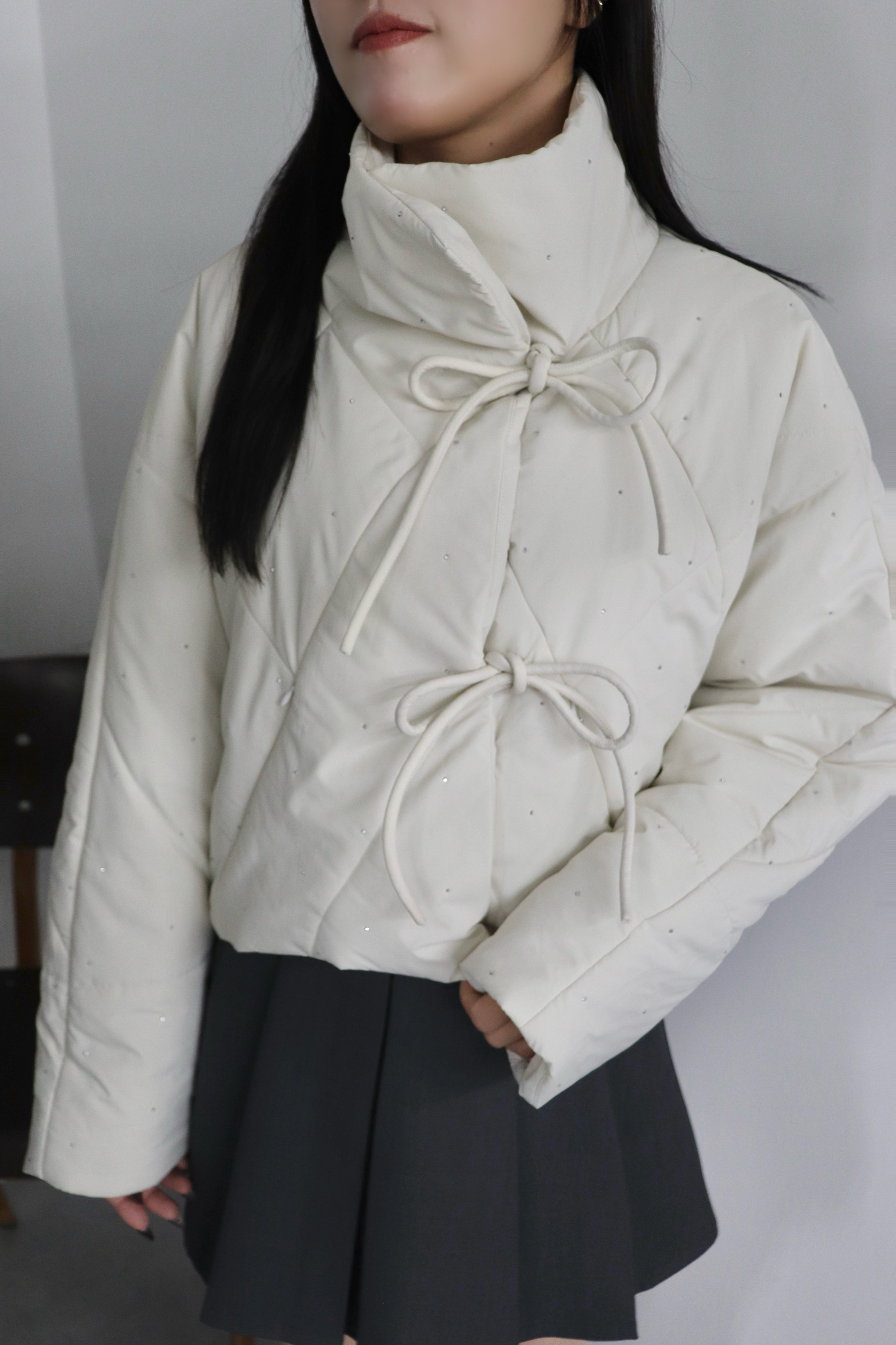 Bijou 缎带绗缝外套