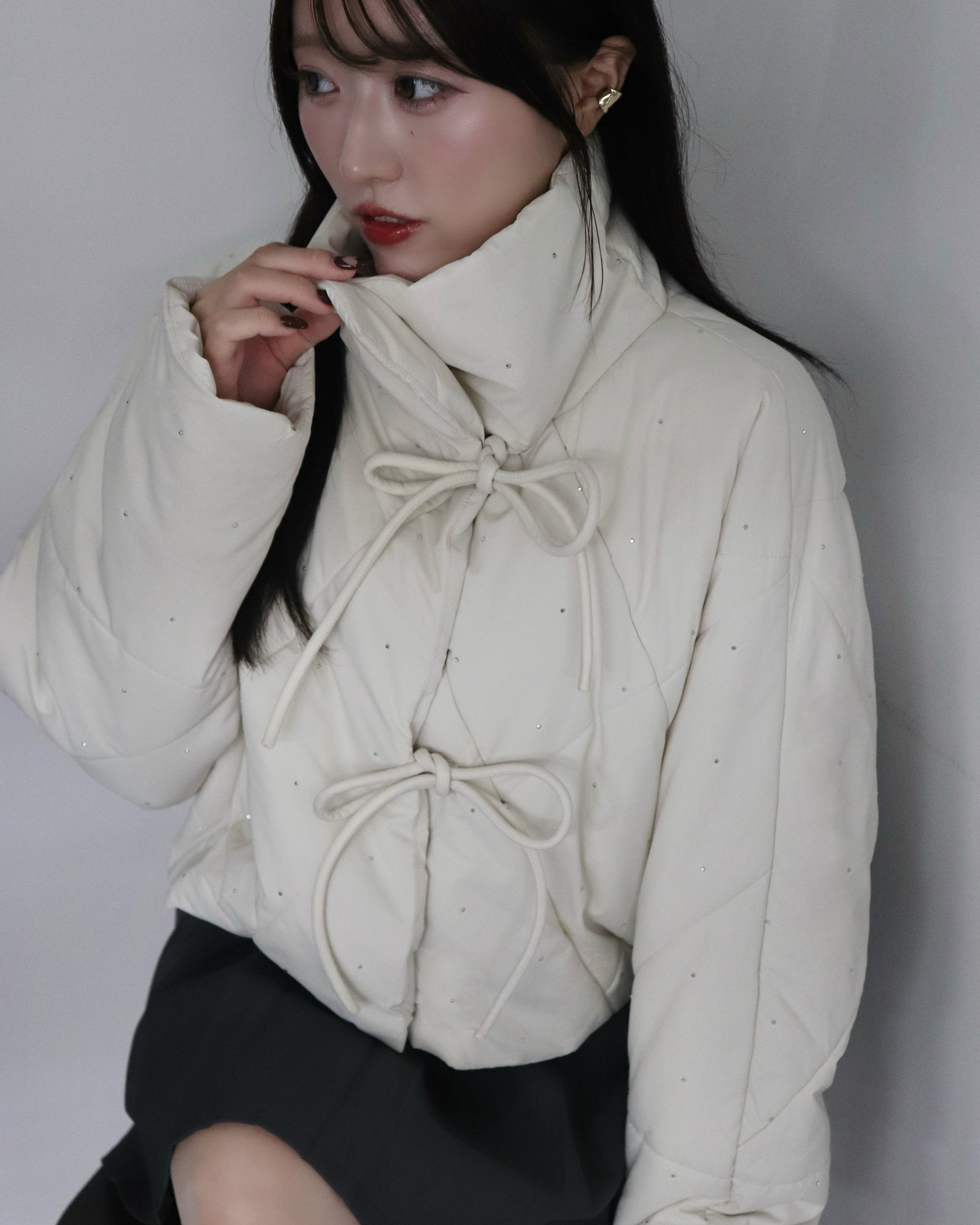 Bijou 緞帶絎縫外套