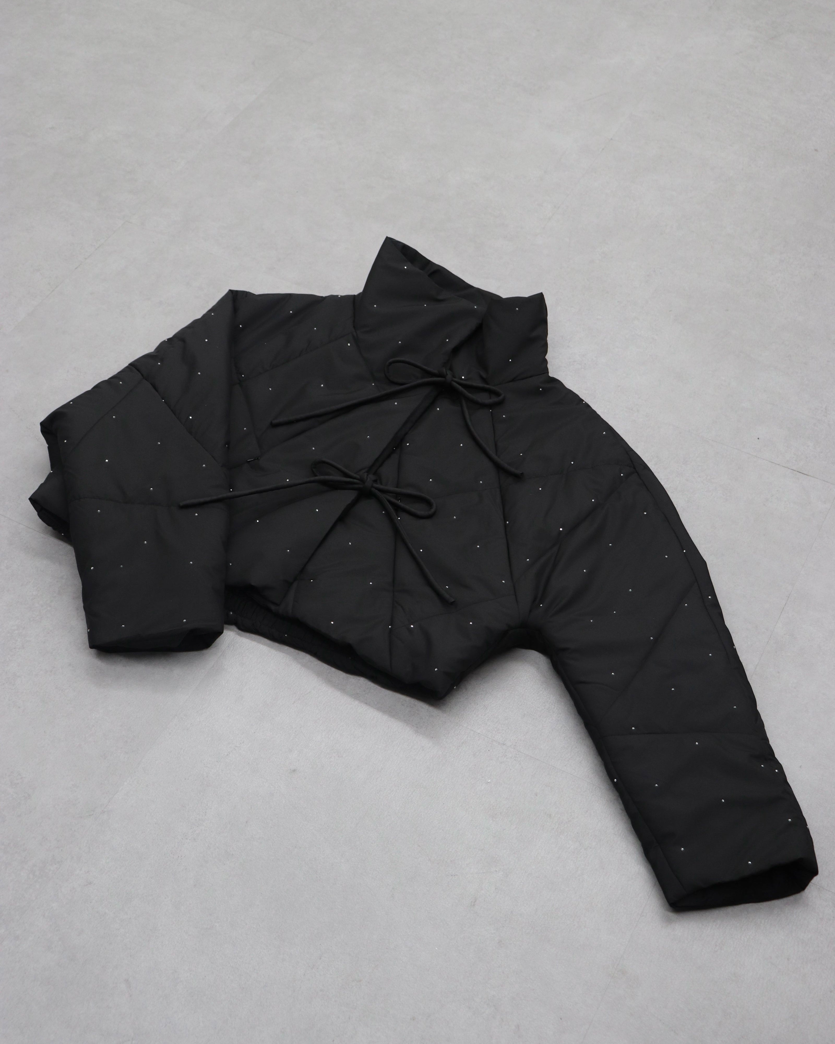 bijou ribbon quilted coat