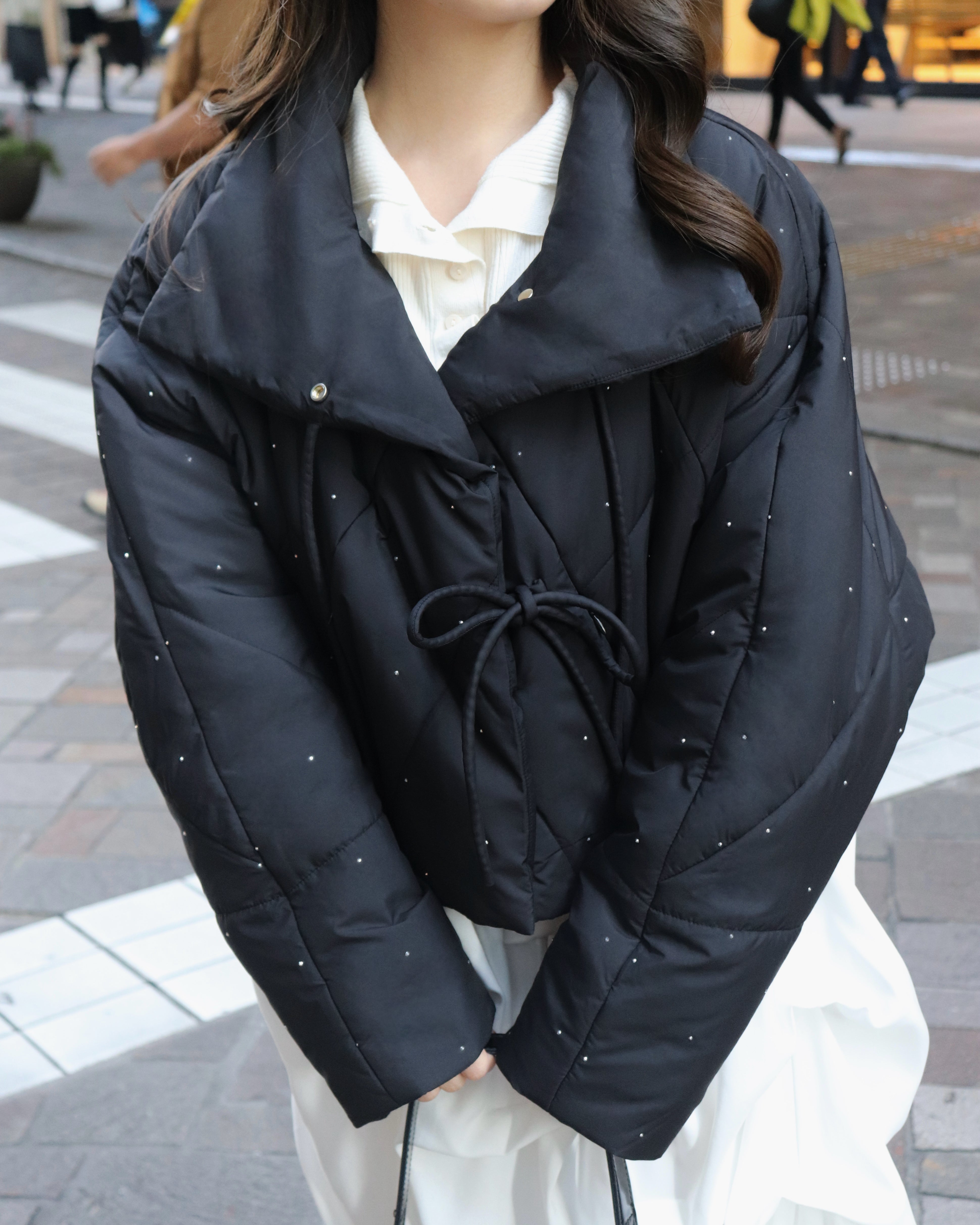 Bijou 緞帶絎縫外套