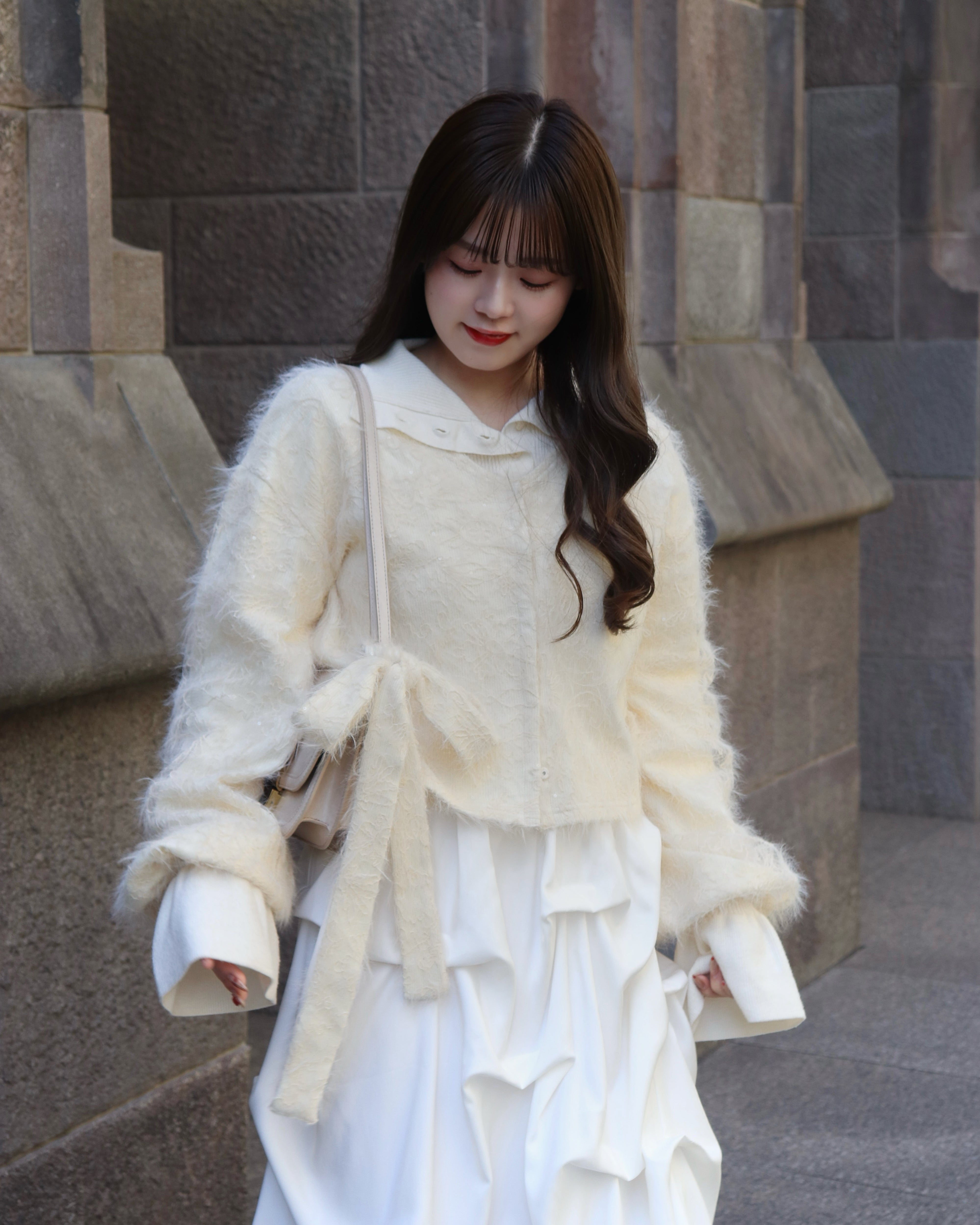 Choker Set 2way蕾丝针织开衫