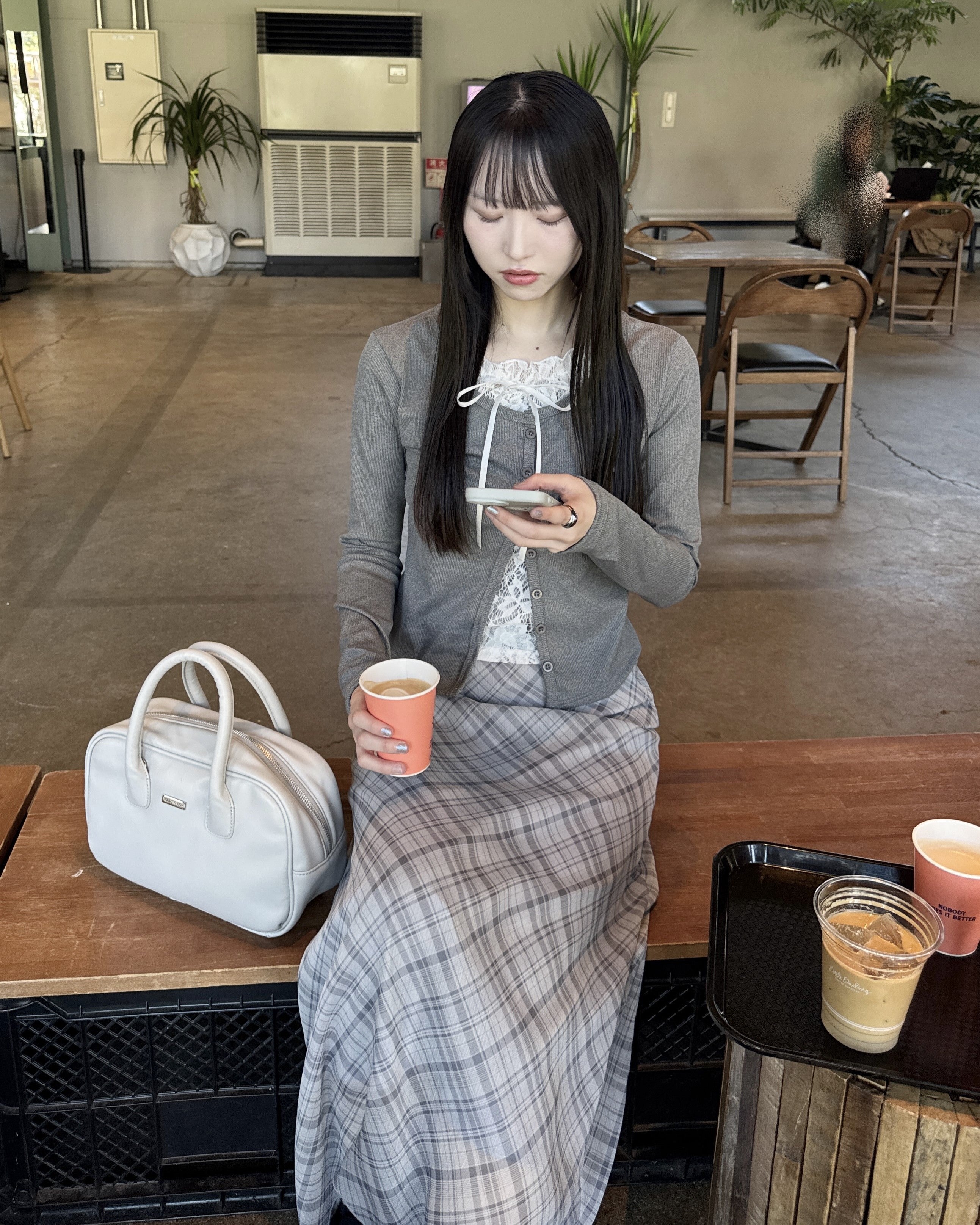 model:162cm/グレー