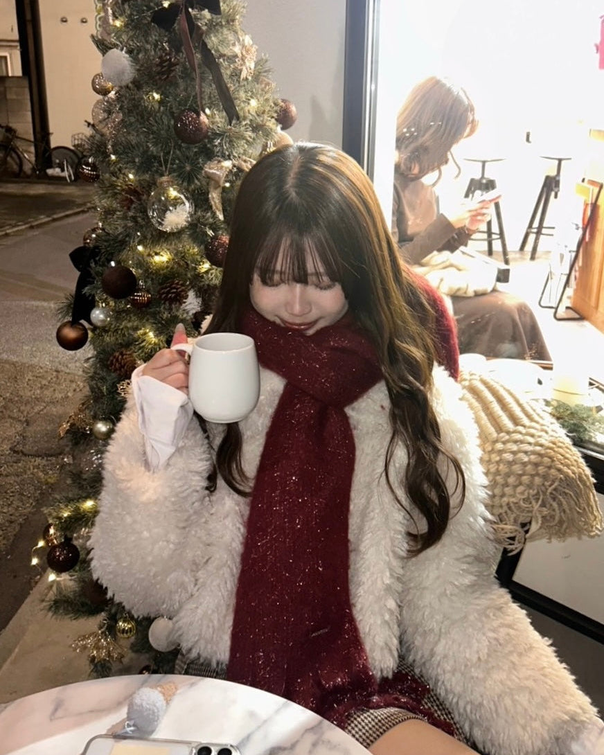 【一部予約】グリッターラメボリュームマフラー