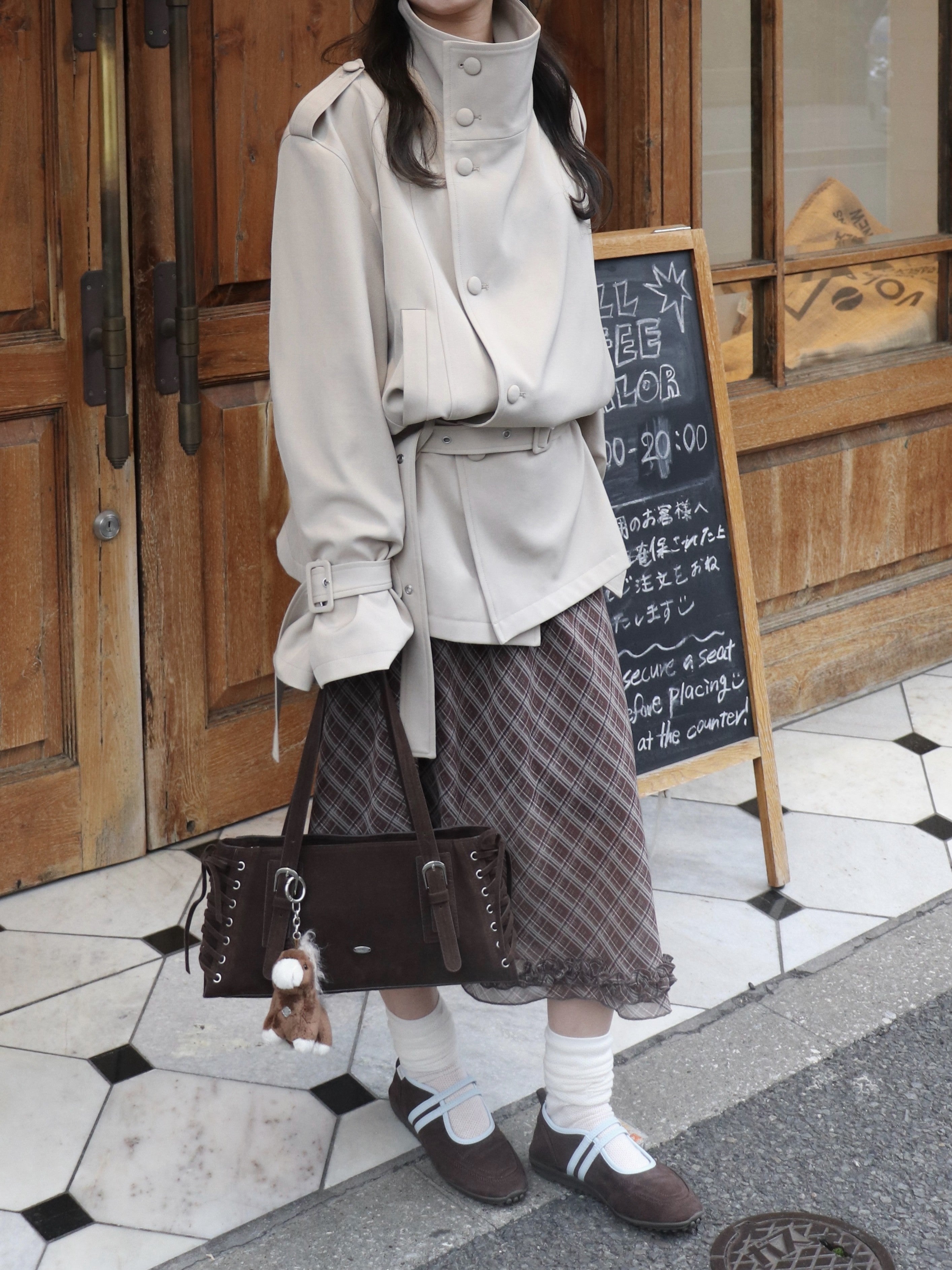 【一部予約】チェック&ドットシアーフリルスカート