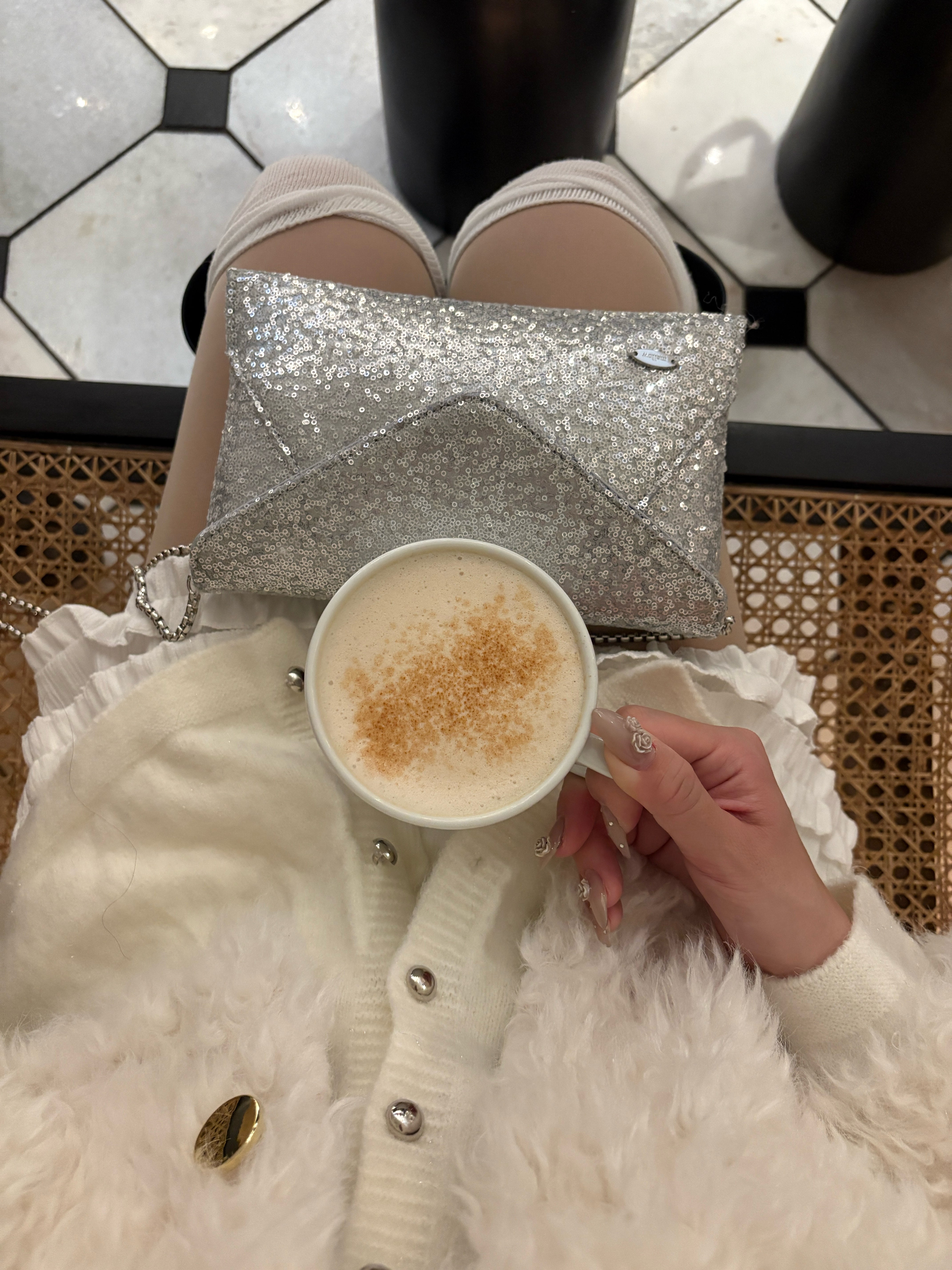 2wayスパンコールレターミニバッグ