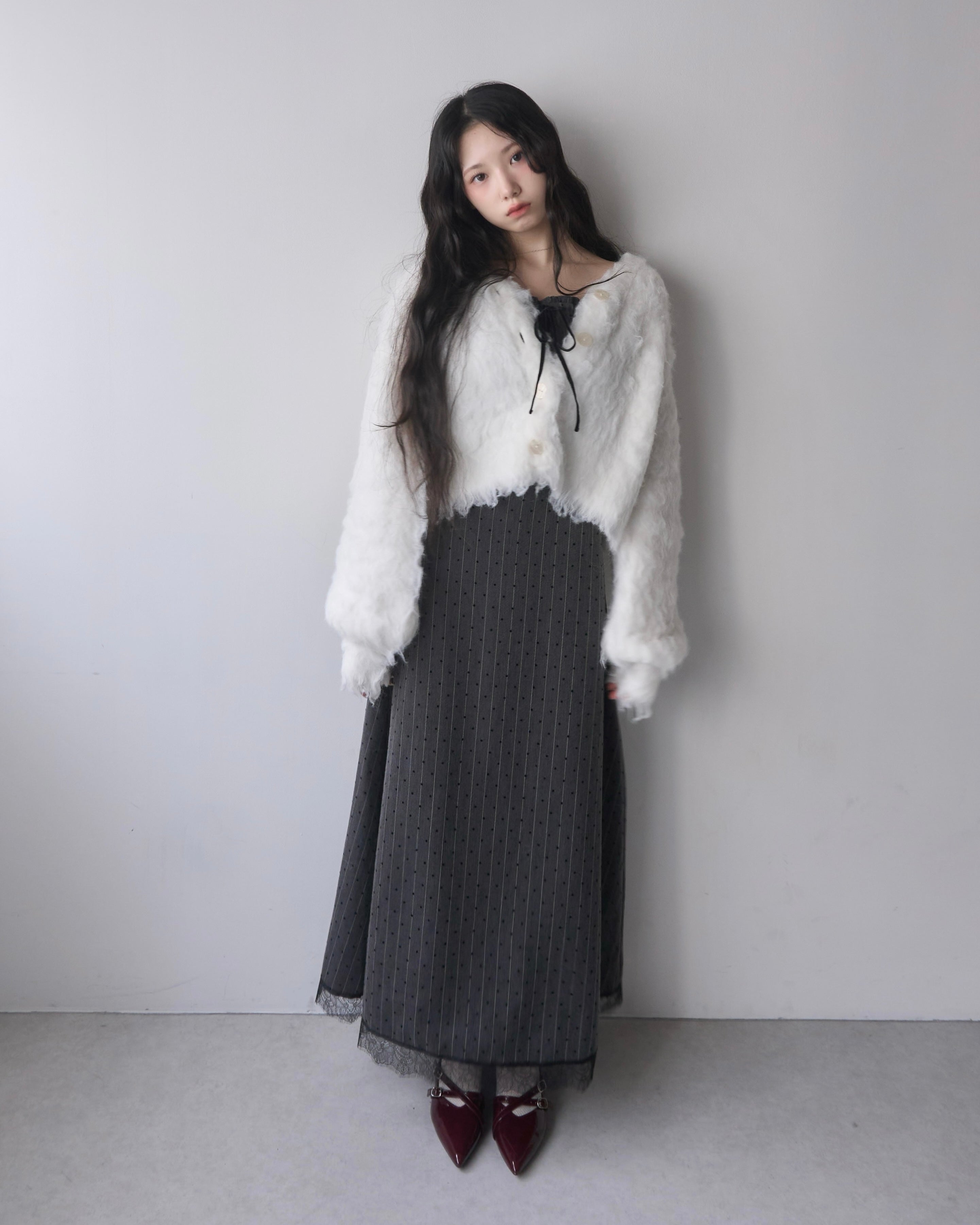 【予約】ドットレースドッキングキャミワンピース