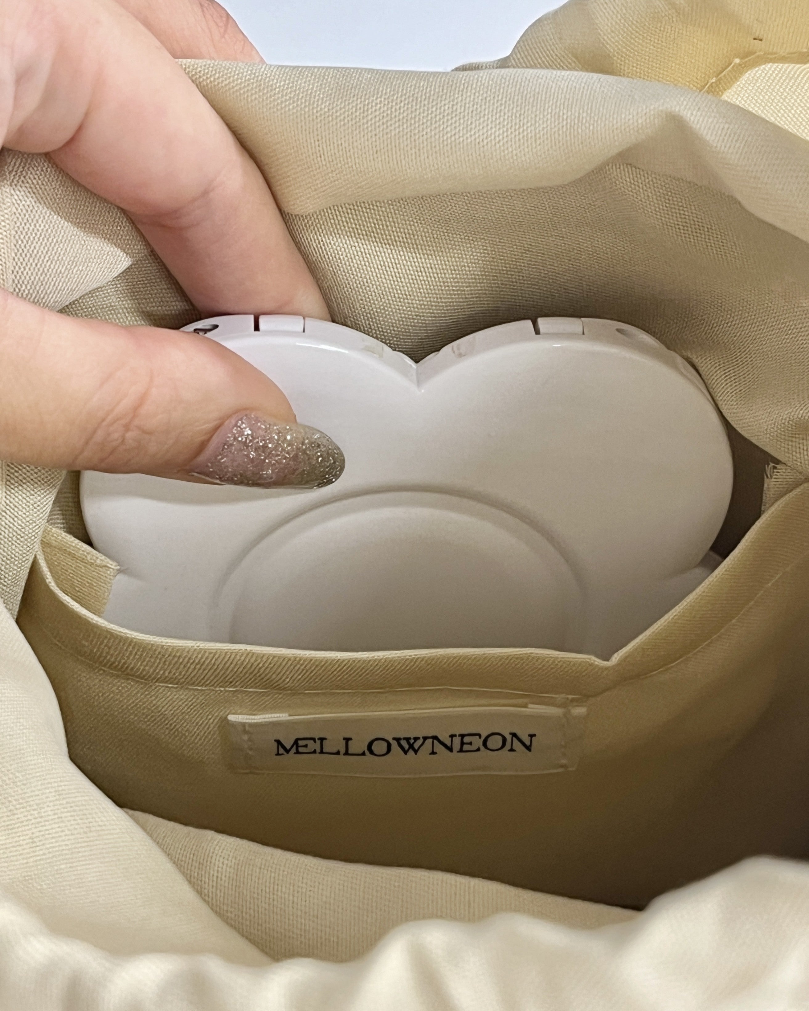 Logo Plate Frilled Basket Bag