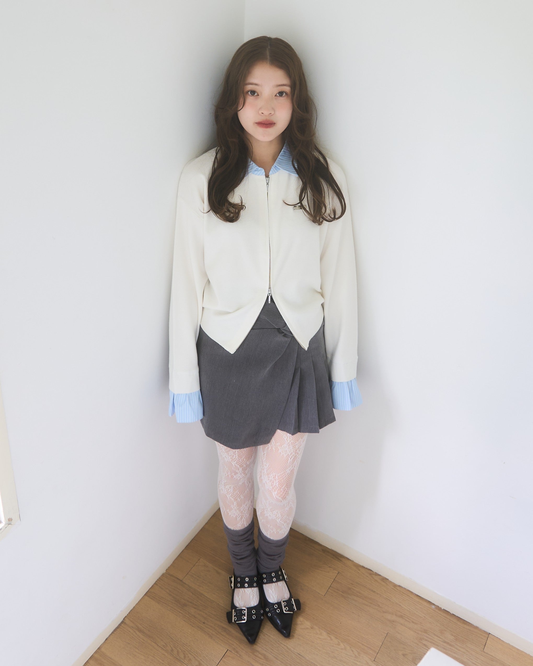 シャツレイヤードライクニット
