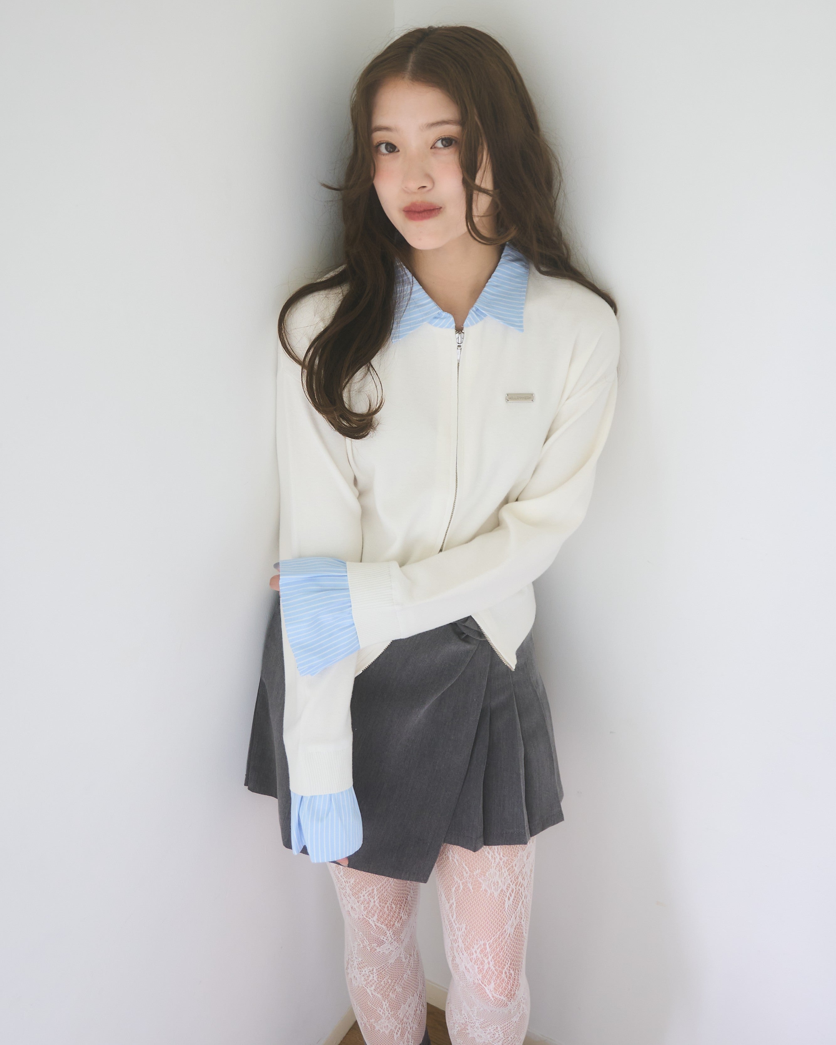 シャツレイヤードライクニット