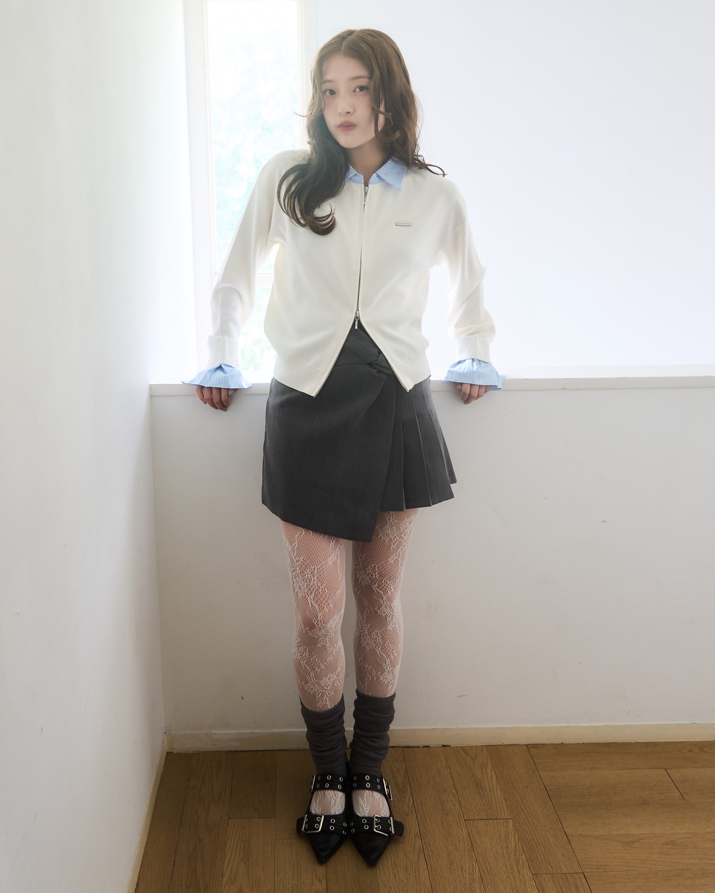 シャツレイヤードライクニット