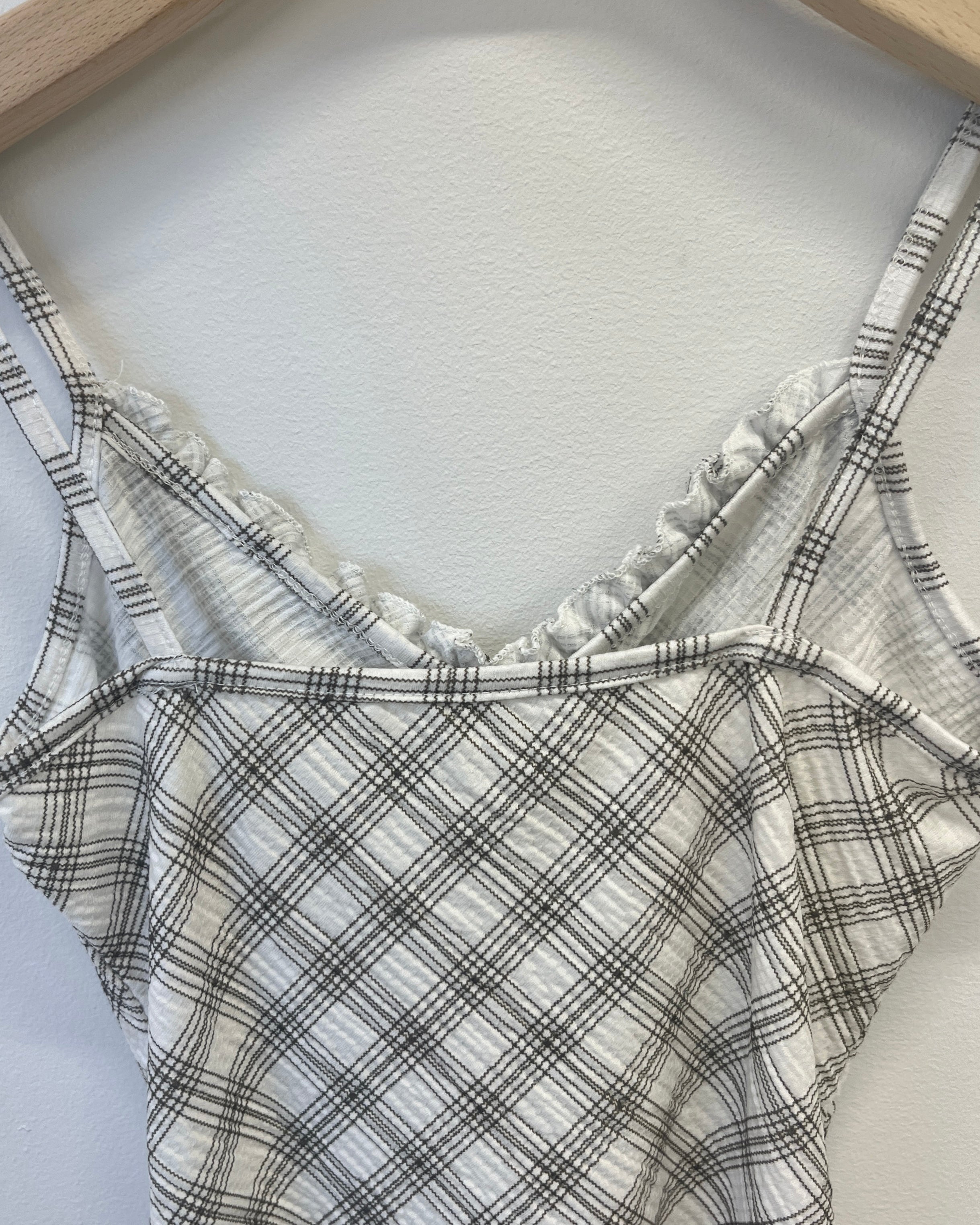 Check Camisole & Mesh Cardigan Ensemble