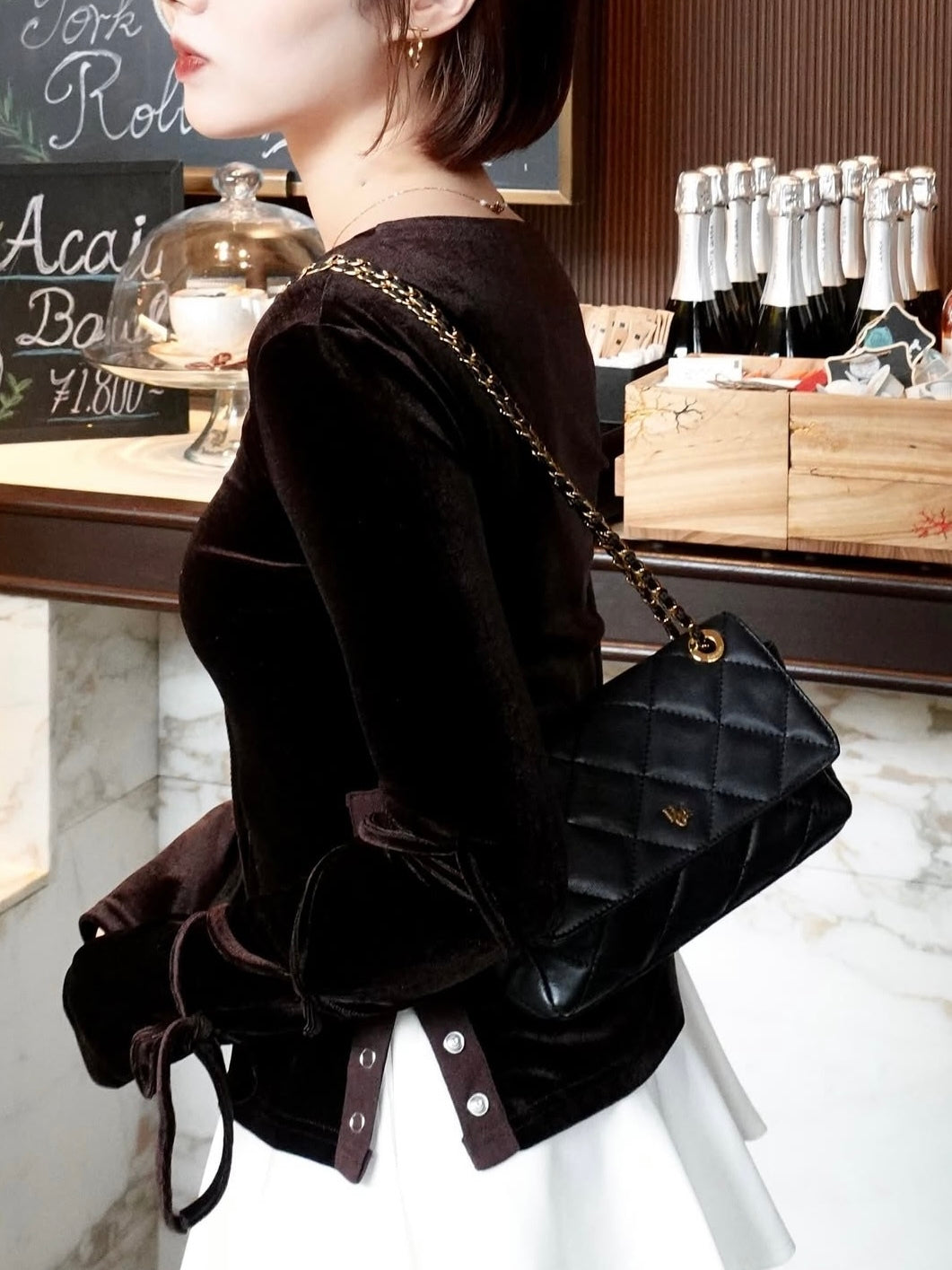 ベロアリボントップス