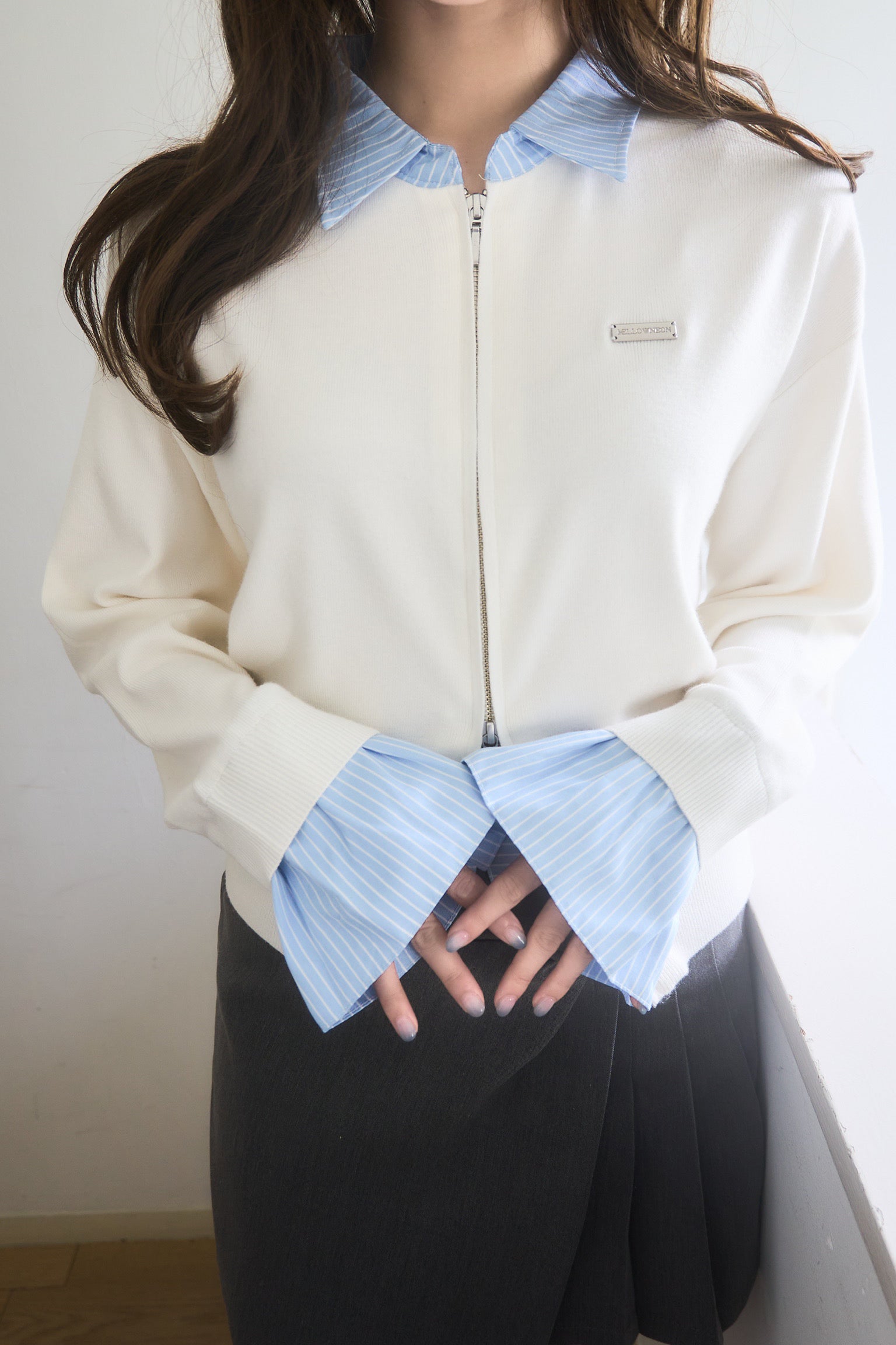 シャツレイヤードライクニット