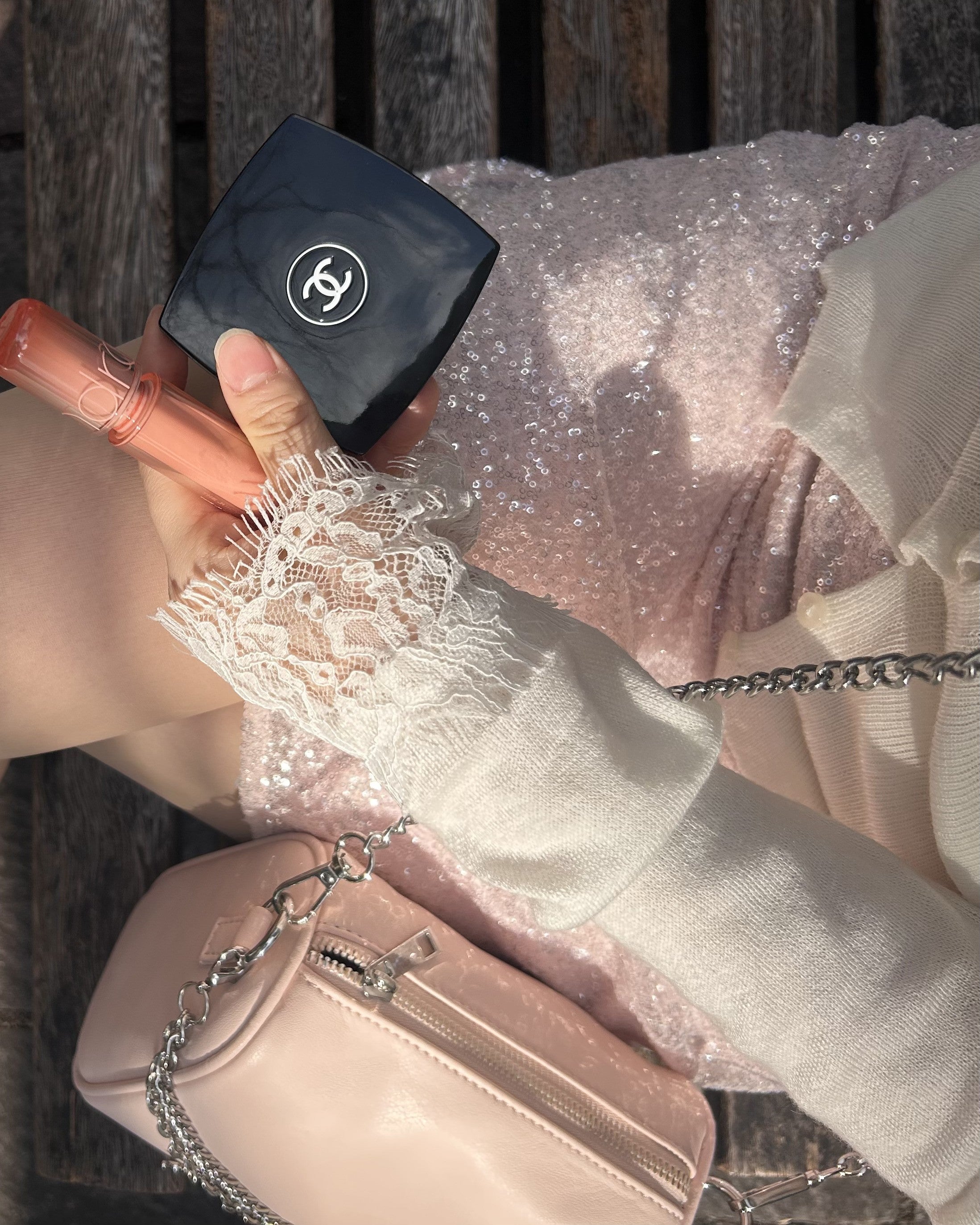 レースドッキングカーディガン