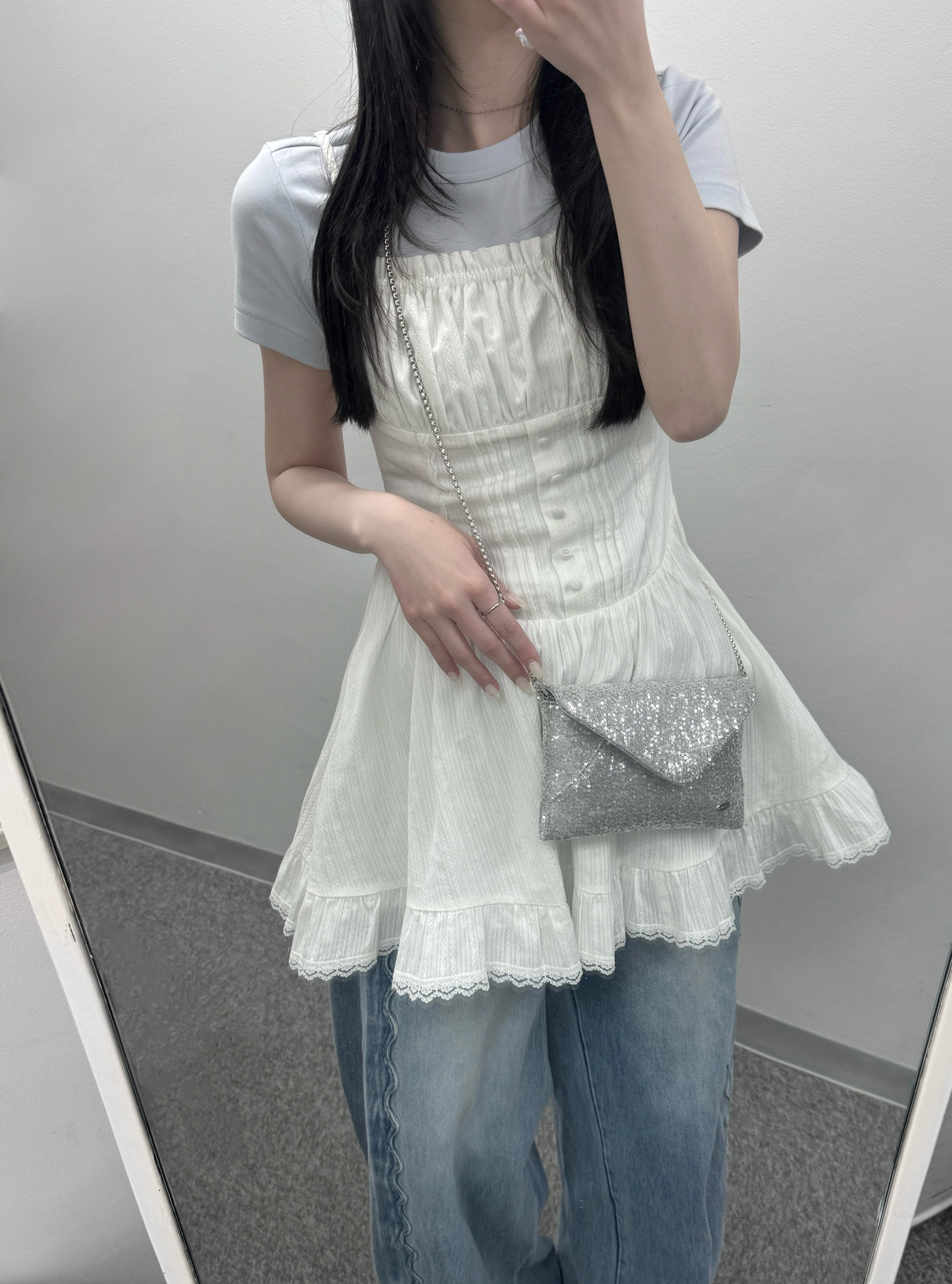 2wayスパンコールレターミニバッグ