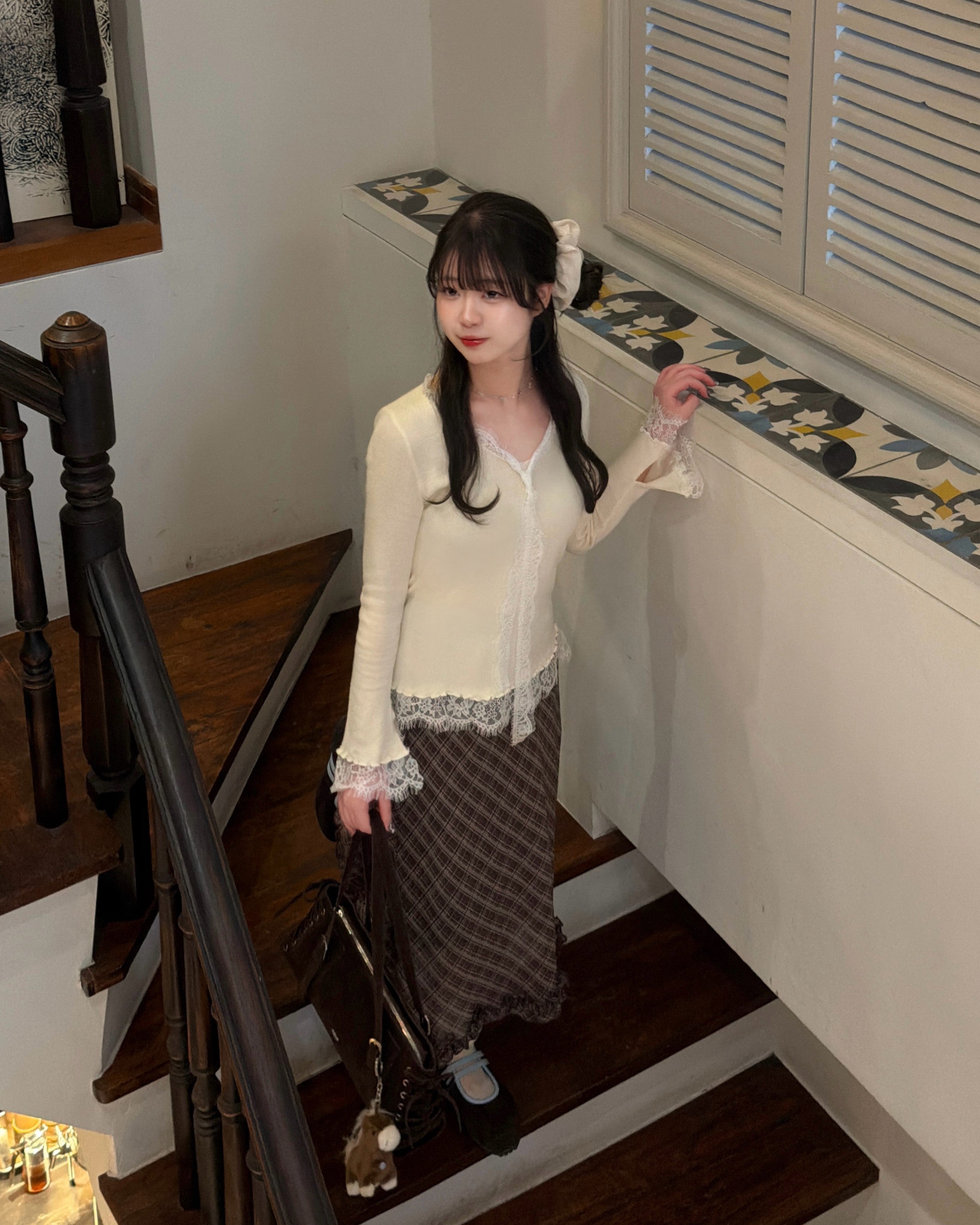 レースタイドッキングニット