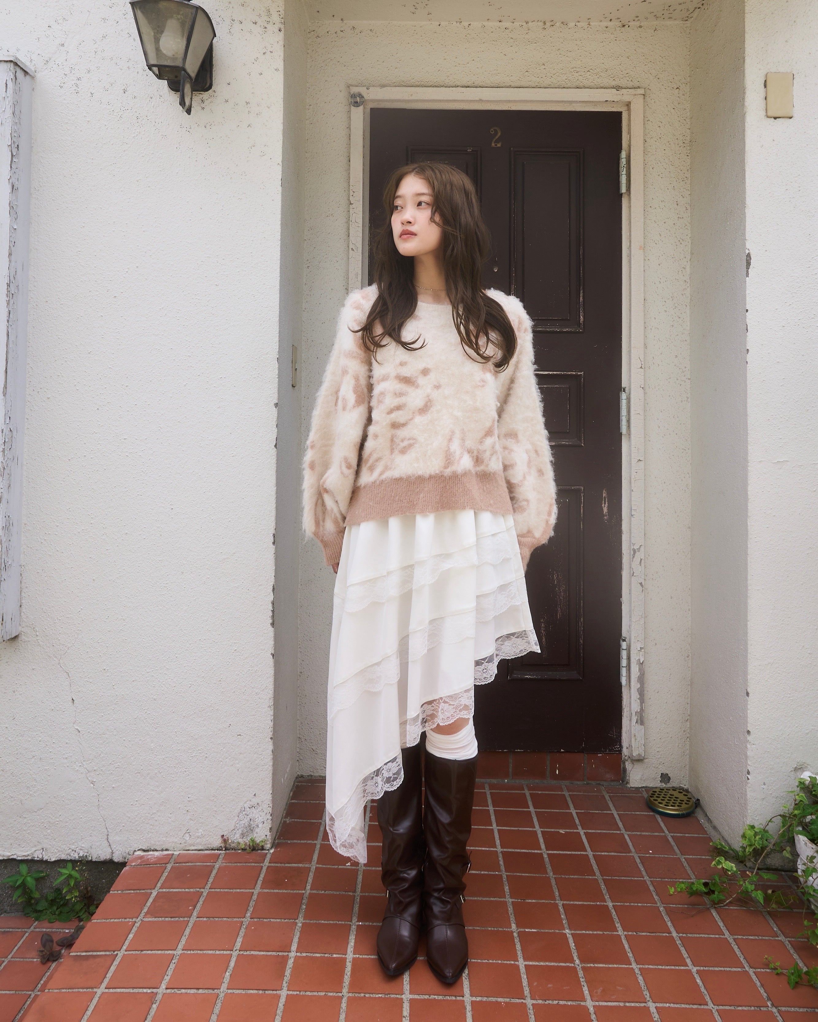 アシメレーススカート