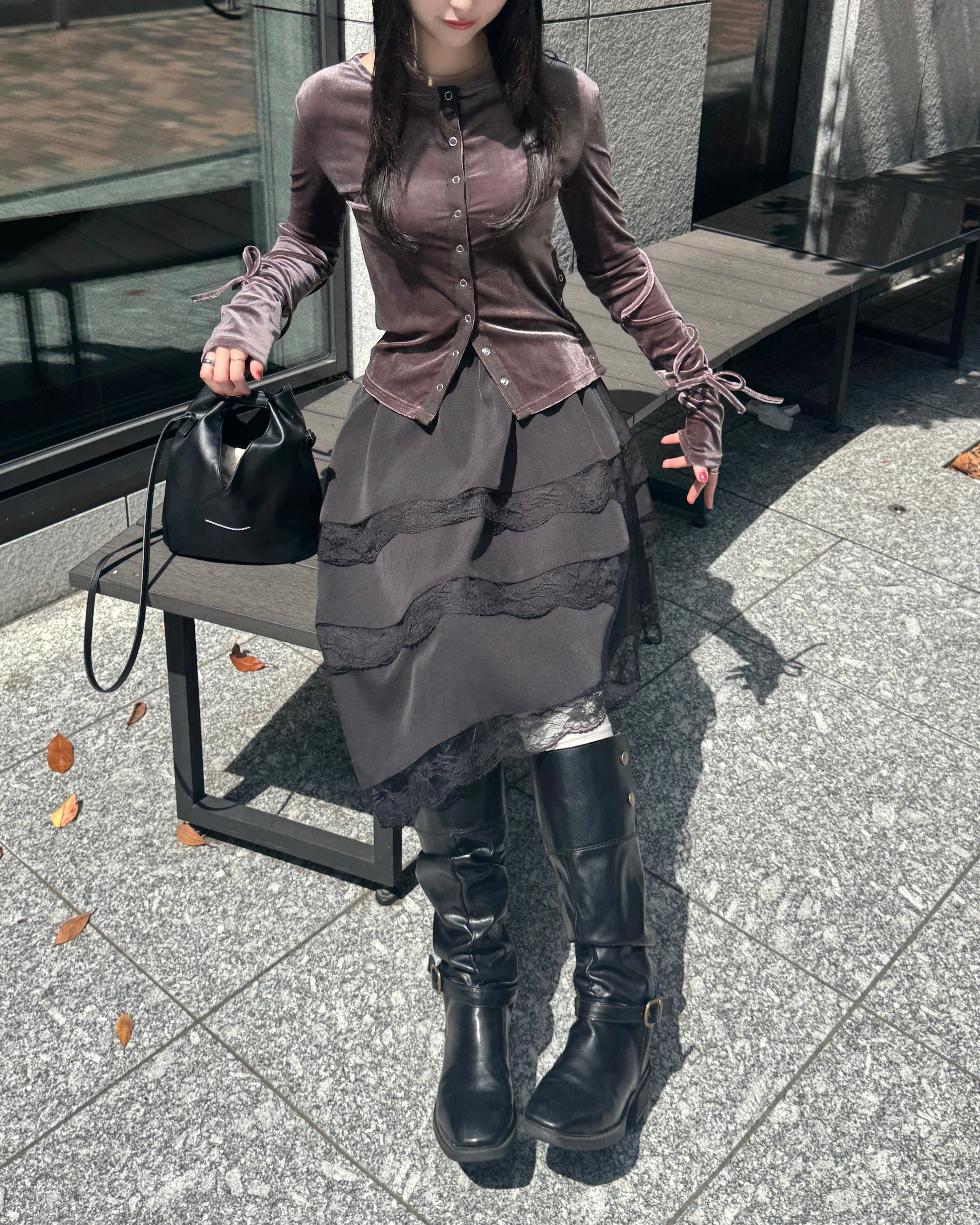 アシメレーススカート