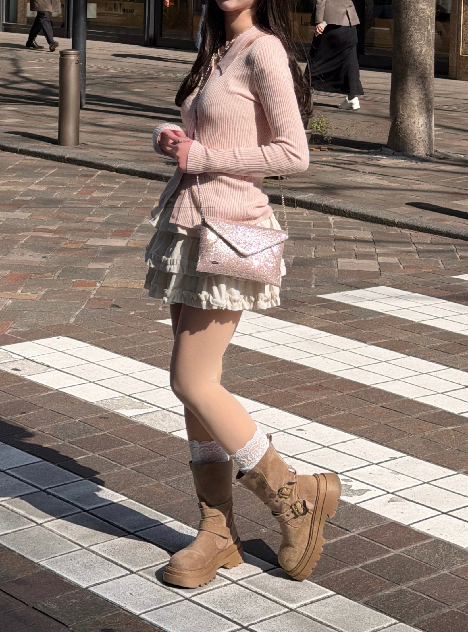 2wayスパンコールレターミニバッグ