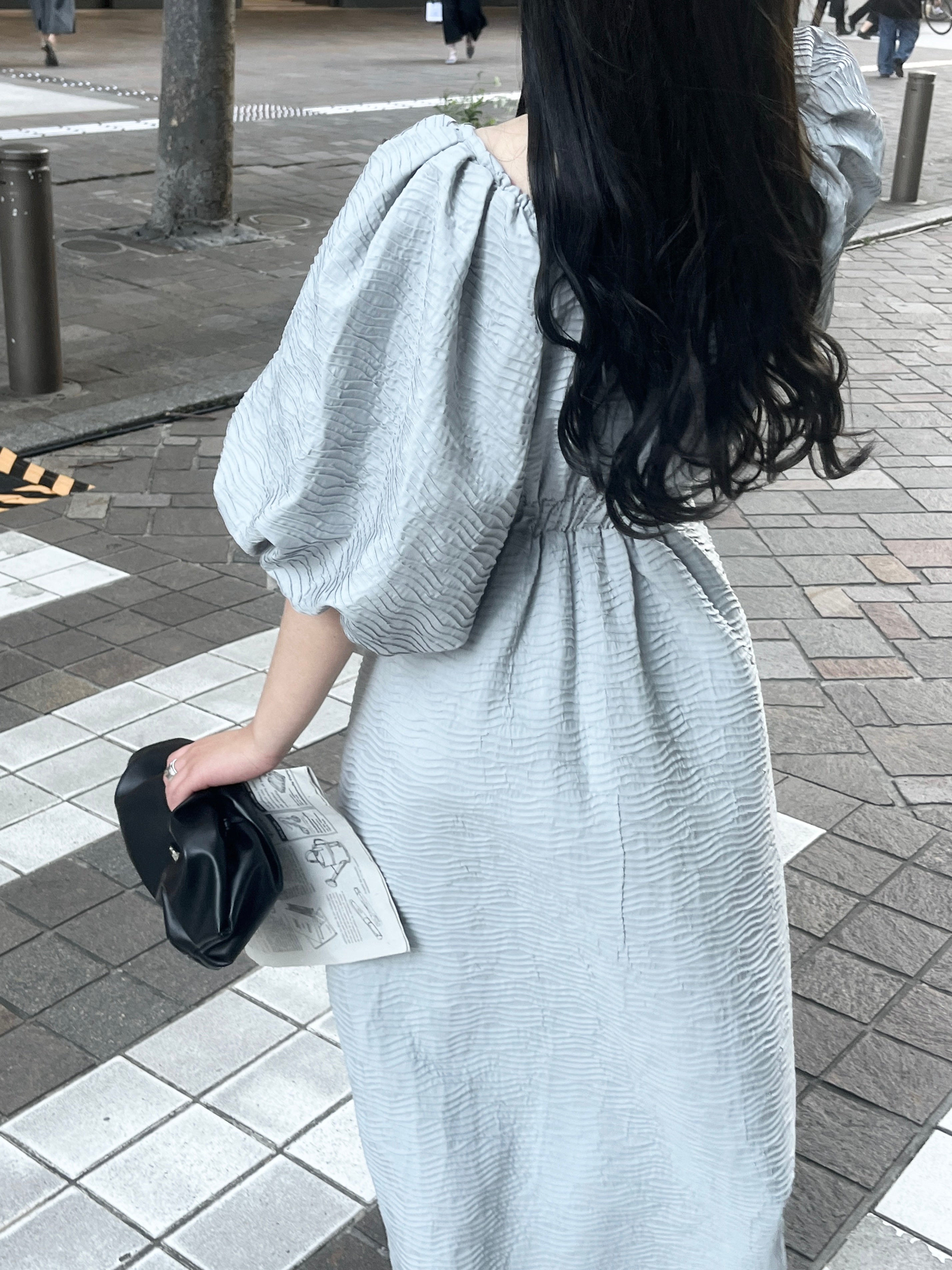 4Way縫隙氣球袖連衣裙
