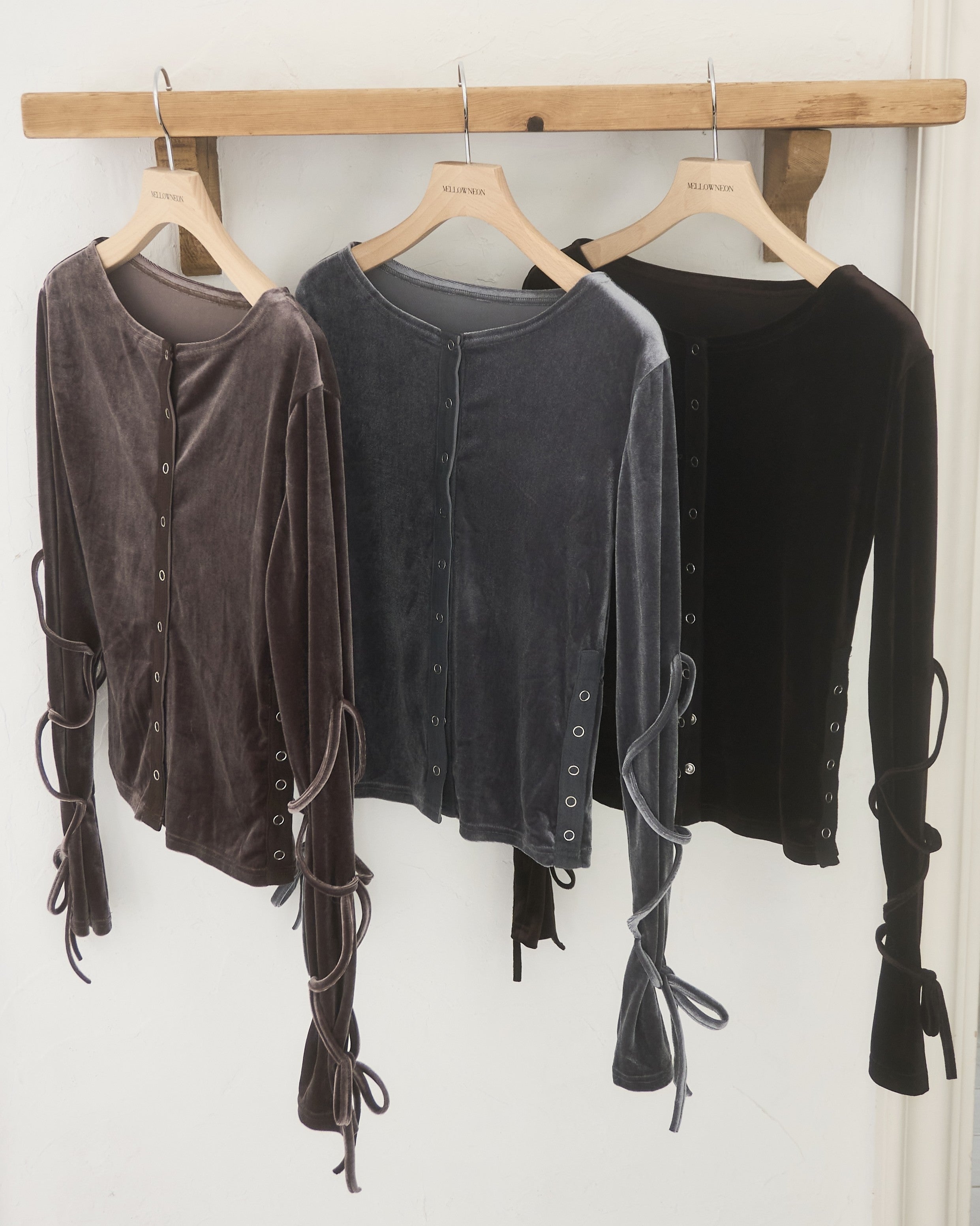 【一部予約】ベロアリボントップス