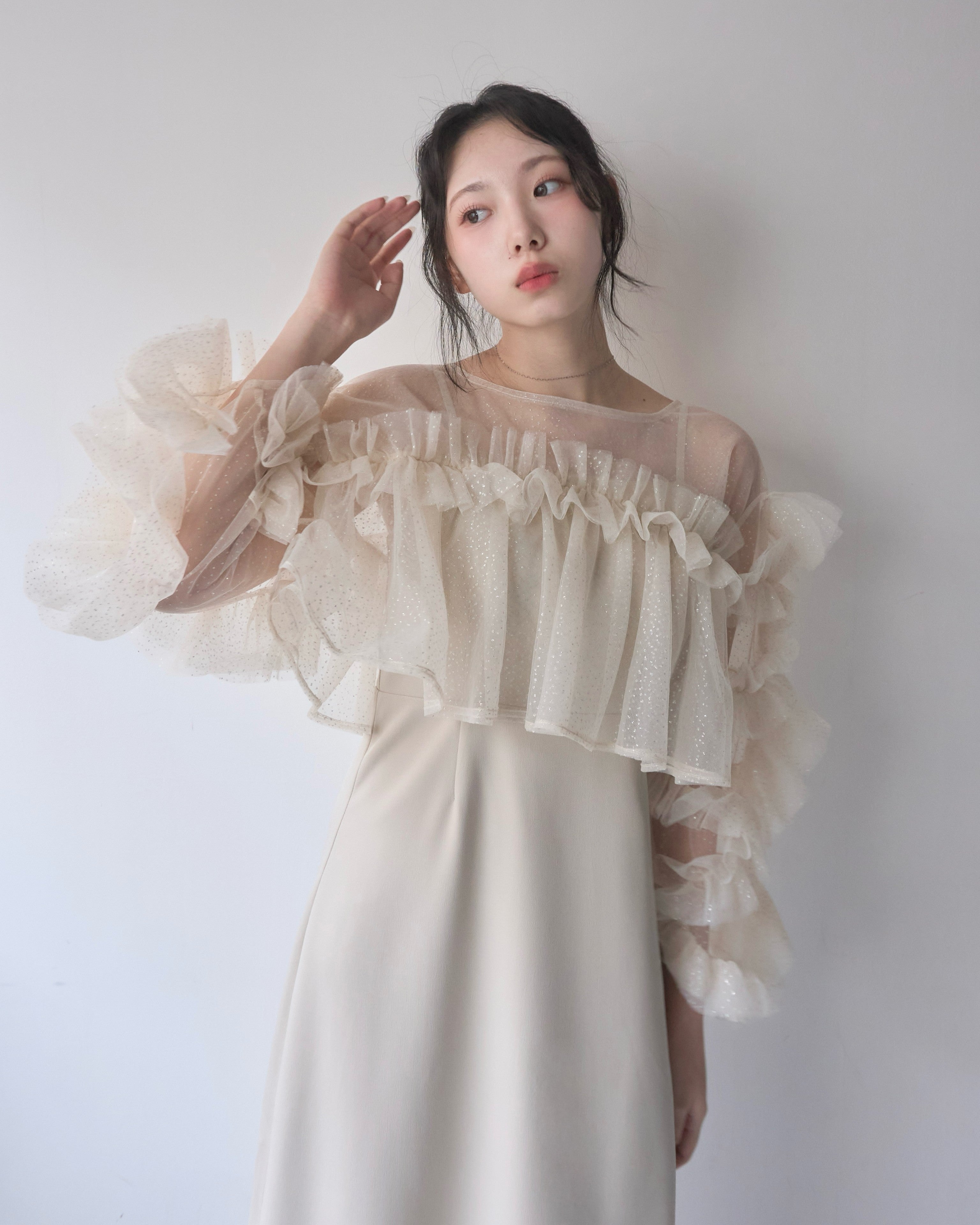 フリルラメチュールオケージョンワンピース