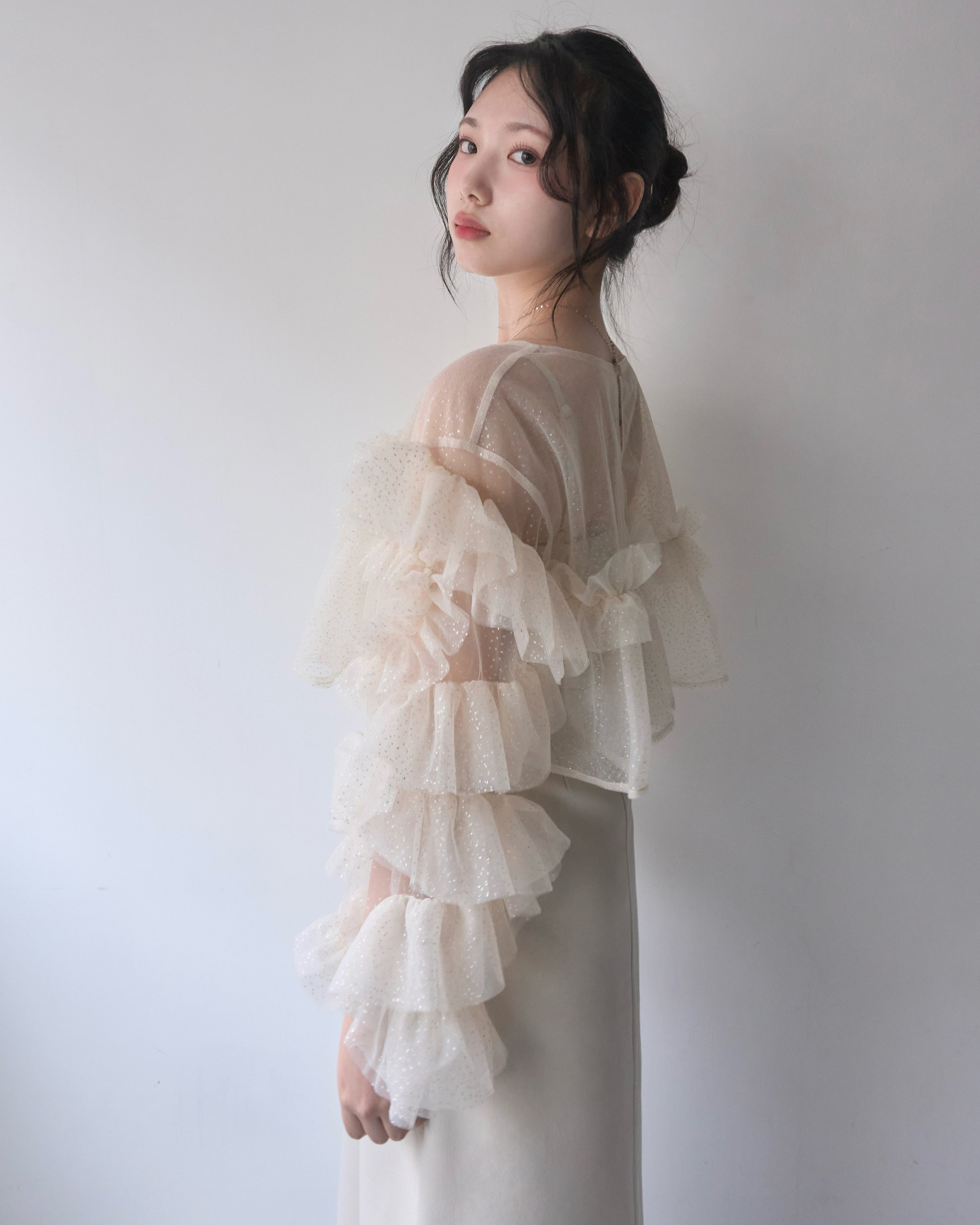 フリルラメチュールオケージョンワンピース