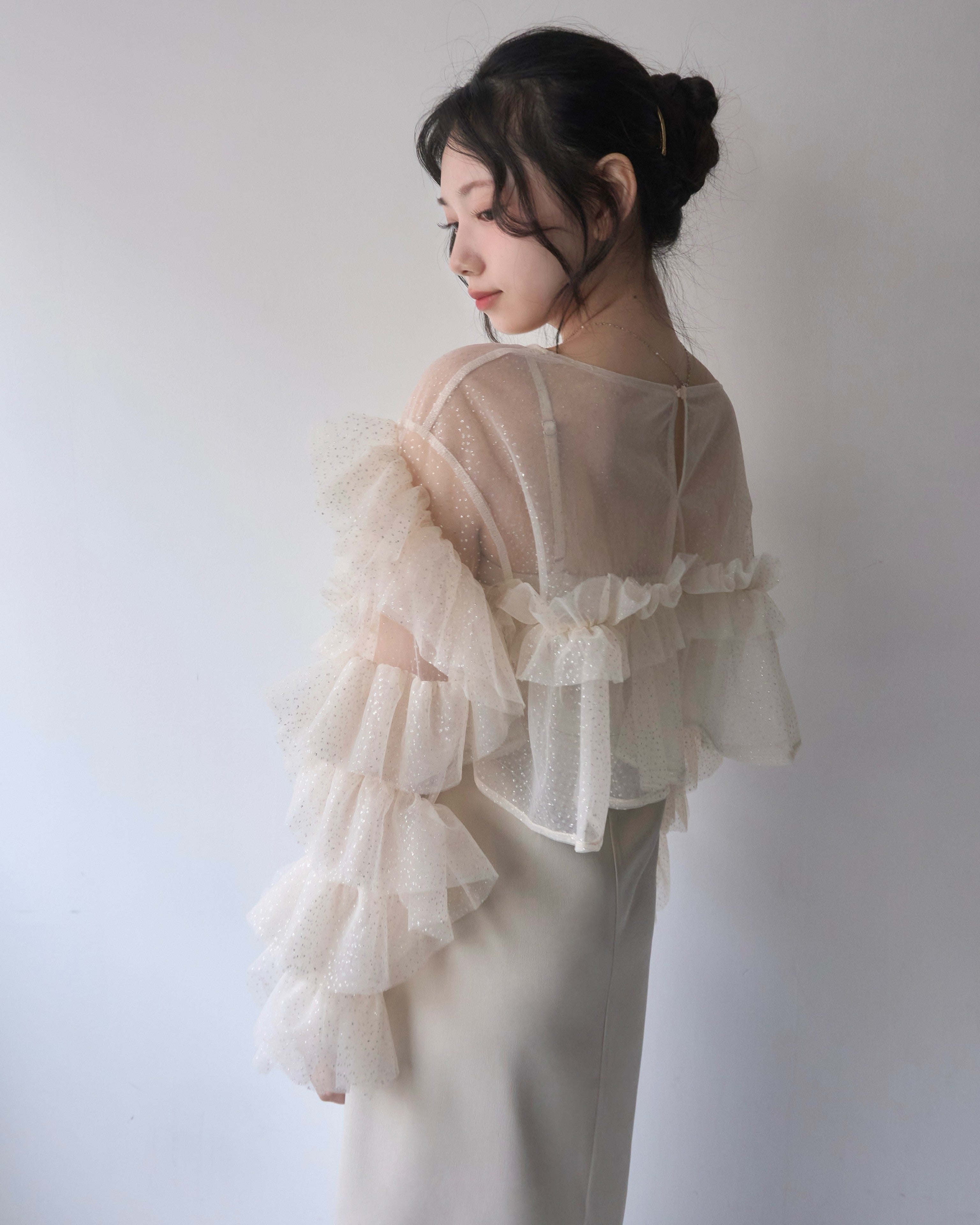 フリルラメチュールオケージョンワンピース