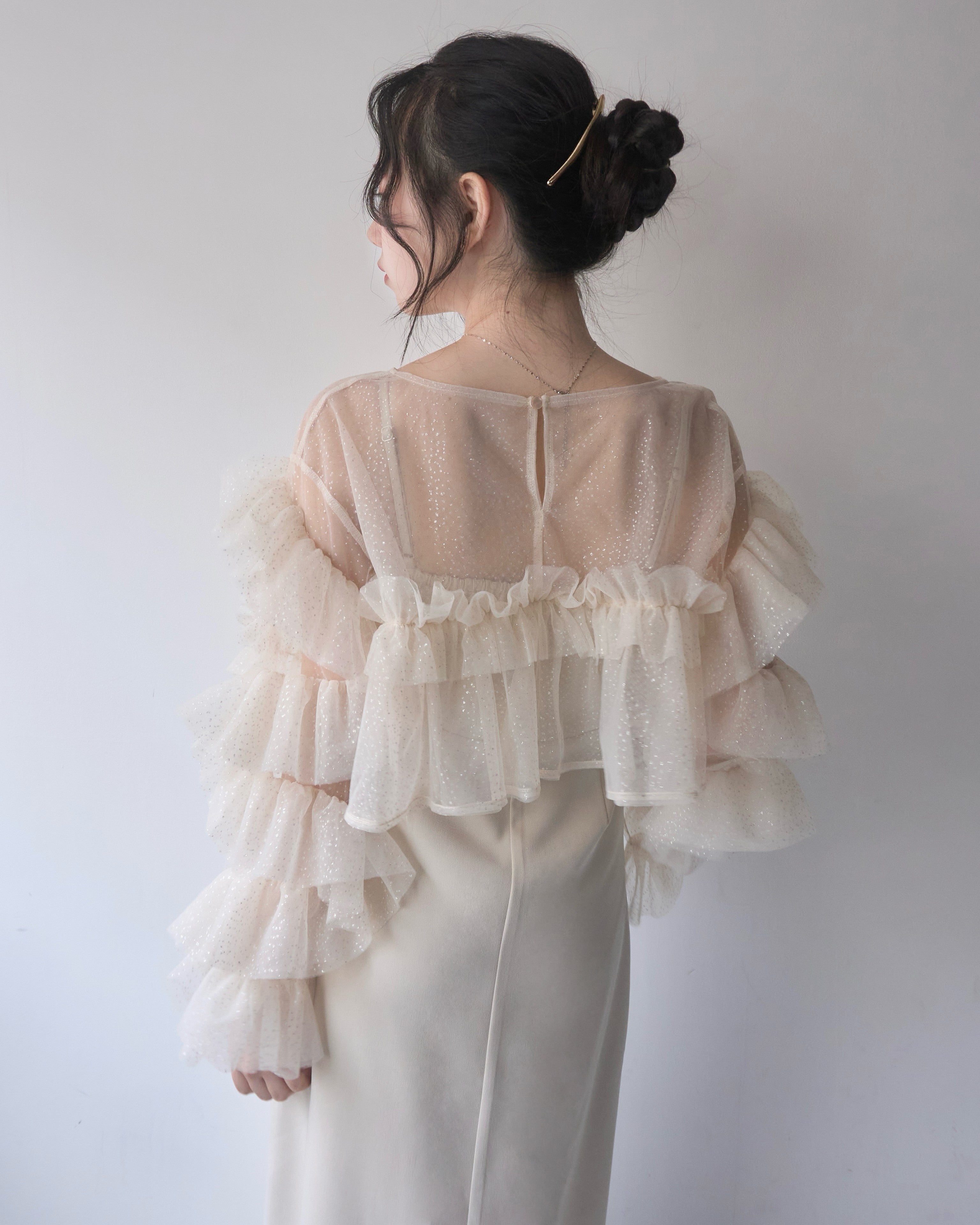 フリルラメチュールオケージョンワンピース