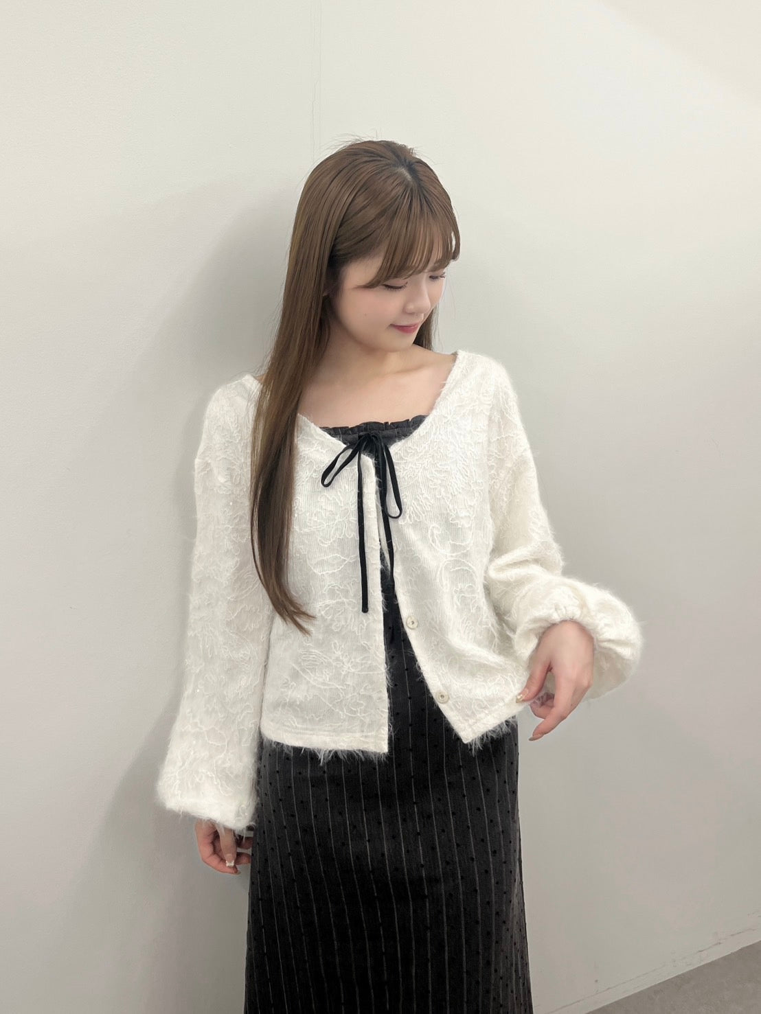 【予約】ドットレースドッキングキャミワンピース