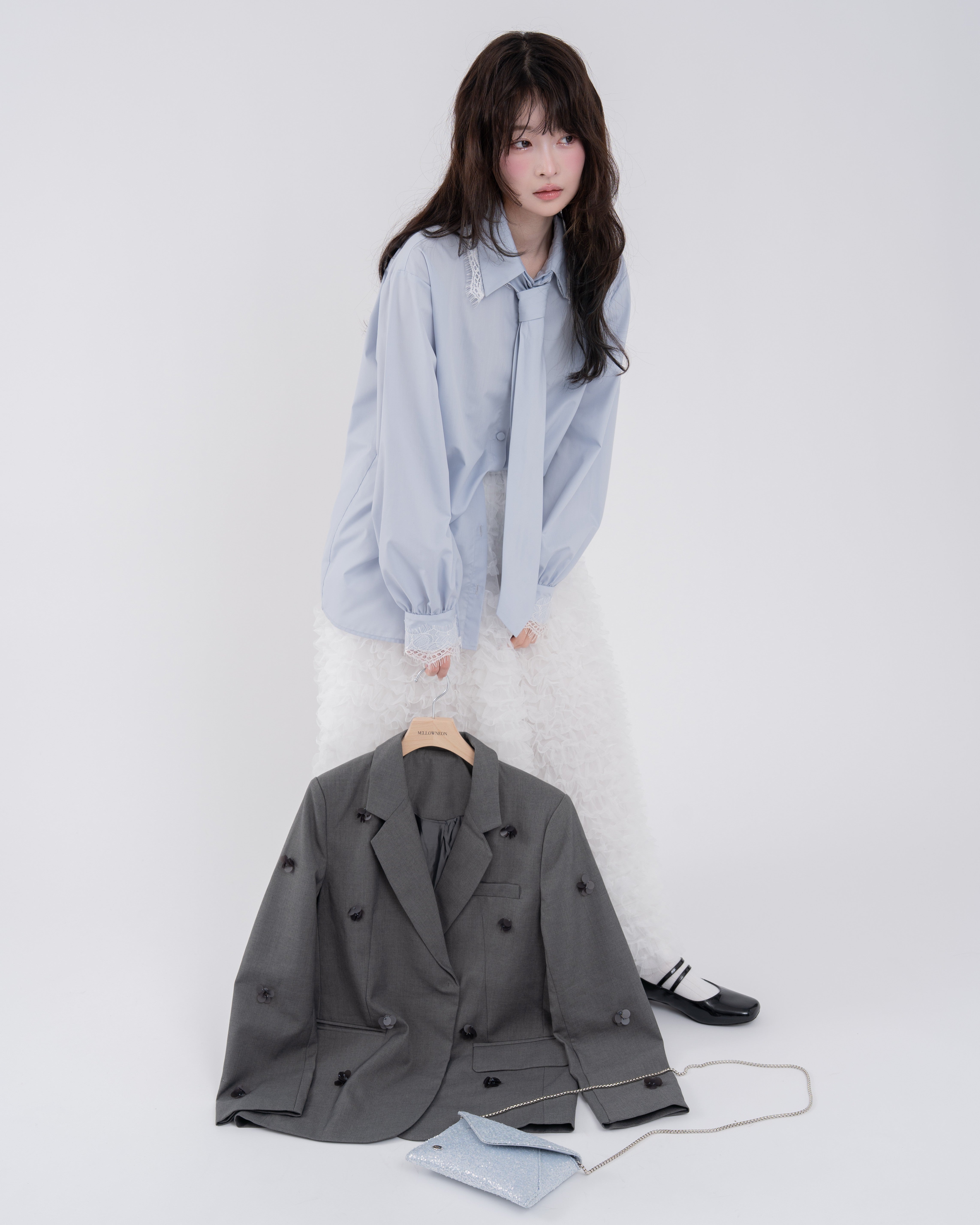 フラワービジューテーラードジャケット