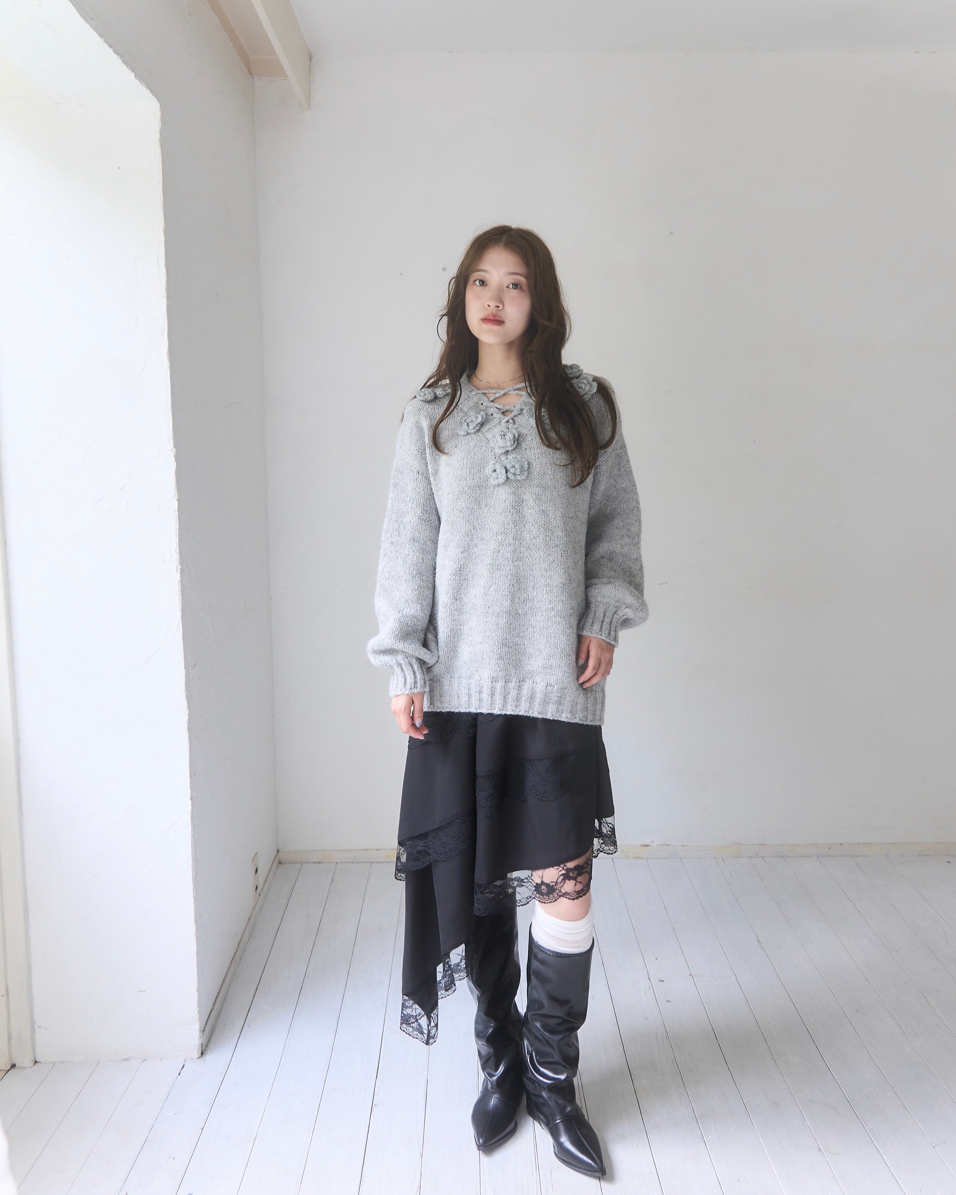 アシメレーススカート