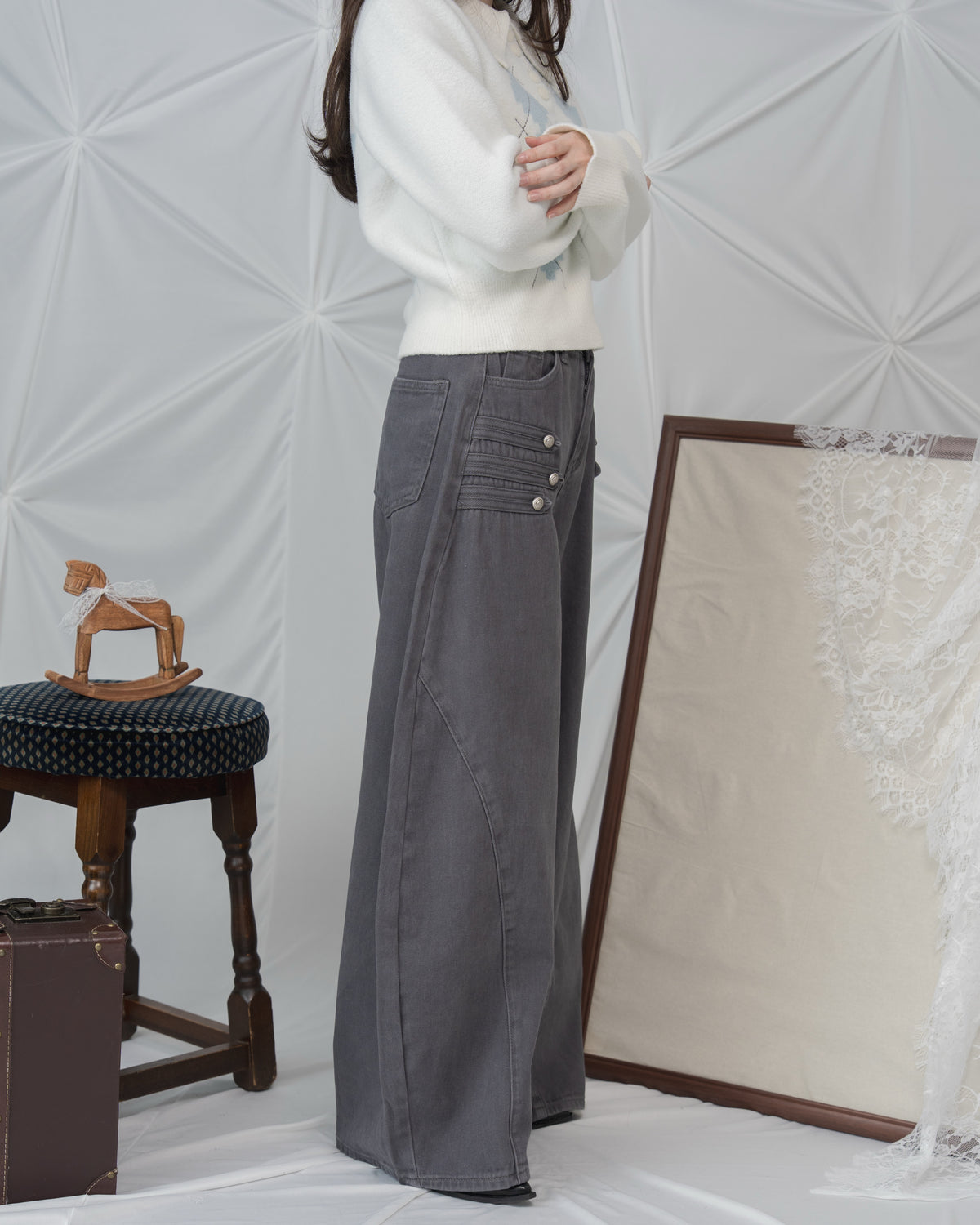 ナポレオンバレルレッグデニムパンツ