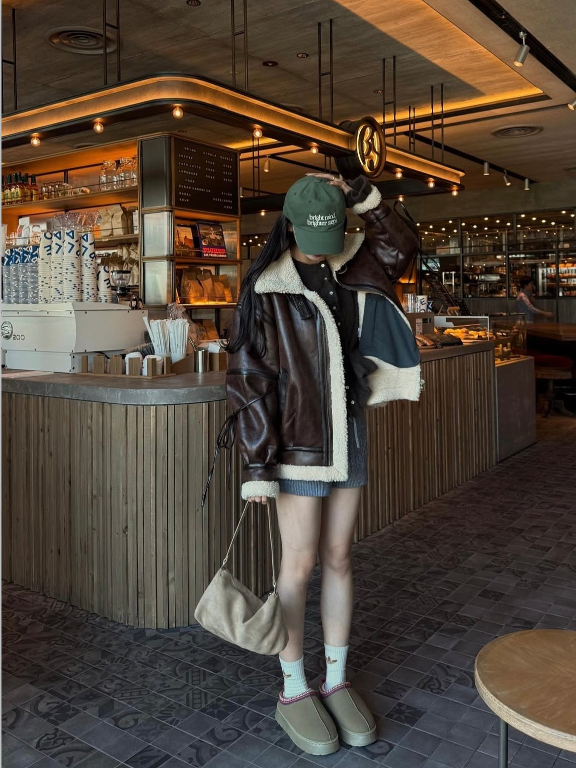 マルチウェイヴィンテージレザーライクベルトボアコート