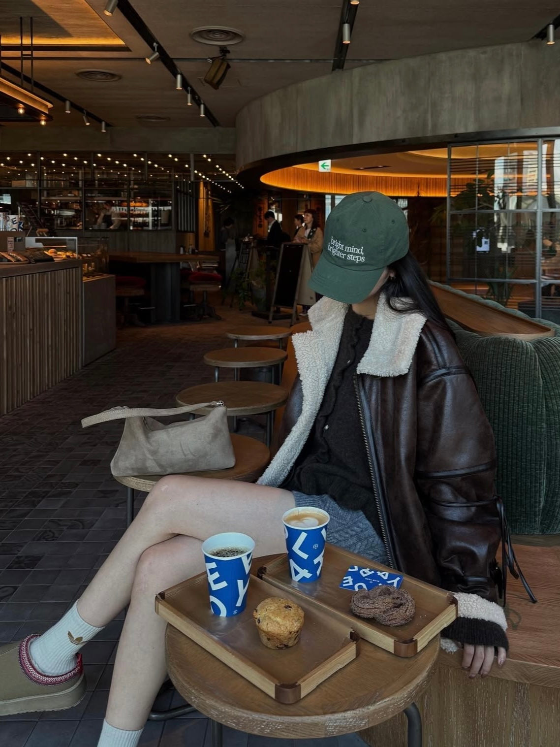 マルチウェイヴィンテージレザーライクベルトボアコート