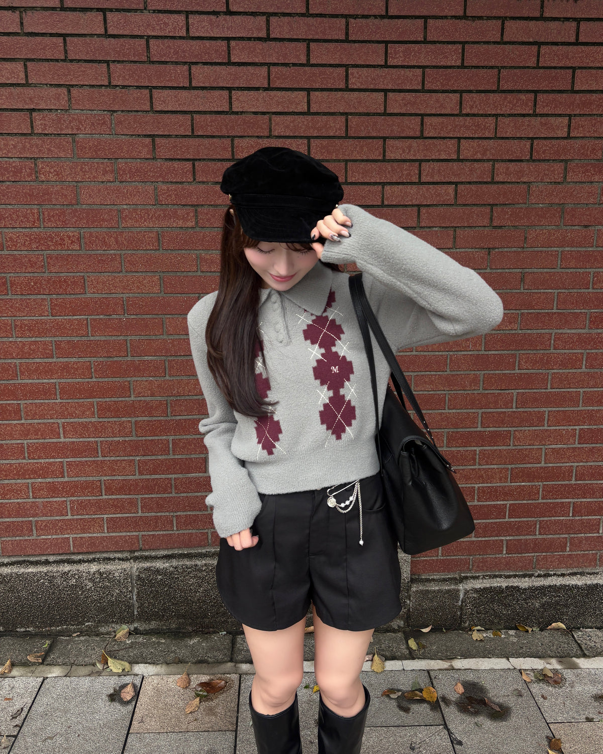 アーガイルパターンニット