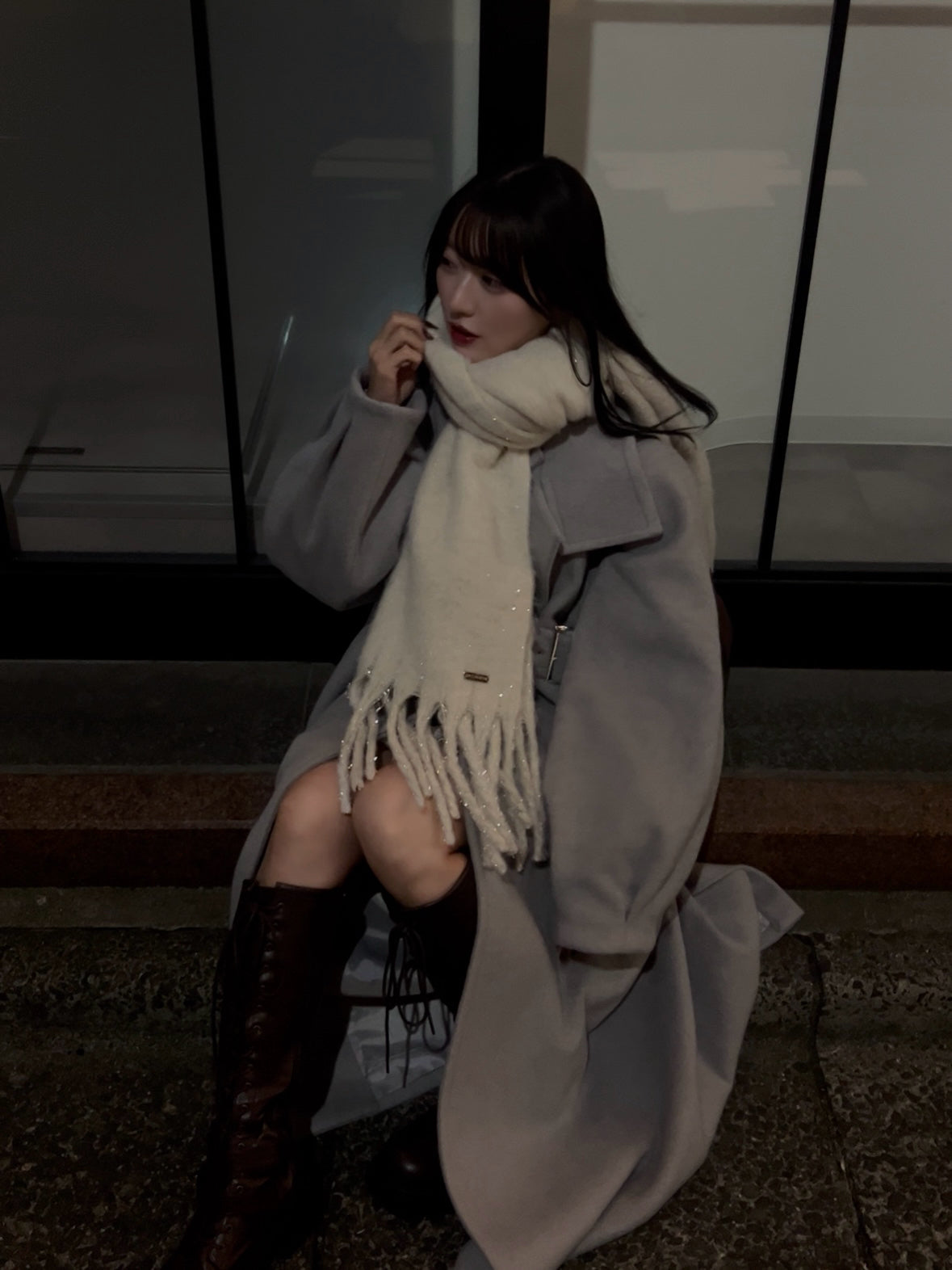 【一部予約】グリッターラメボリュームマフラー