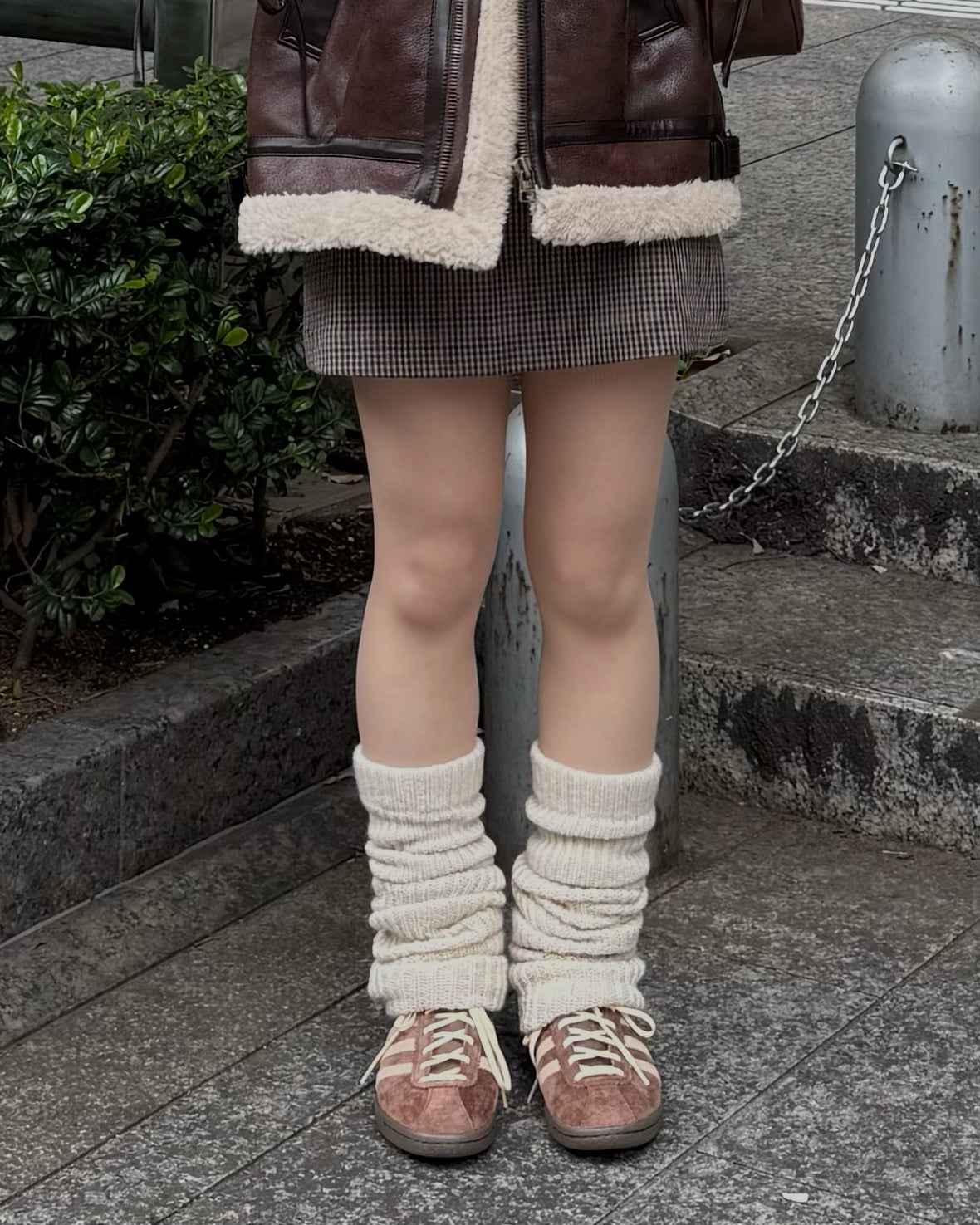 マルチウェイヴィンテージレザーライクベルトボアコート