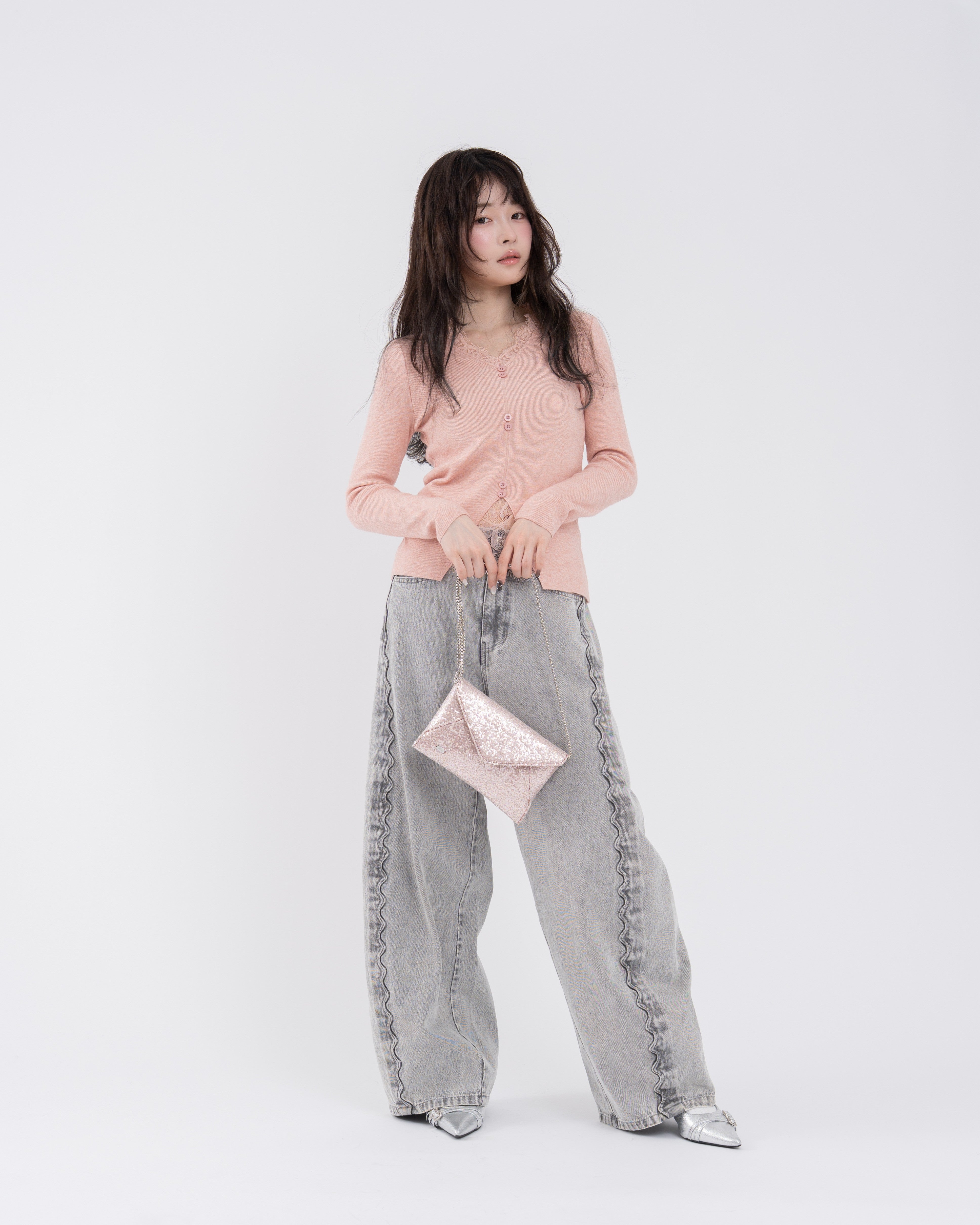 2wayスパンコールレターミニバッグ