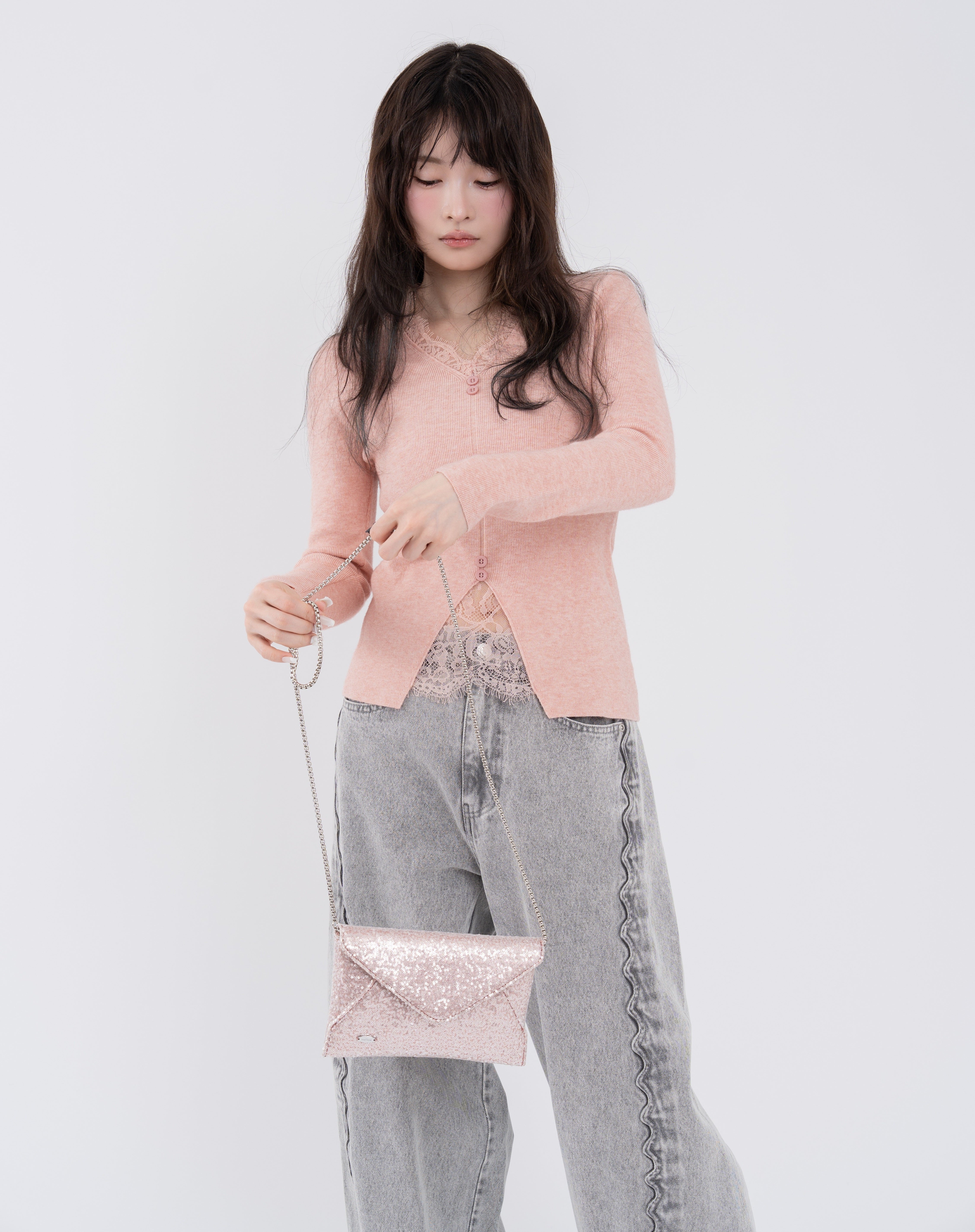 2wayスパンコールレターミニバッグ