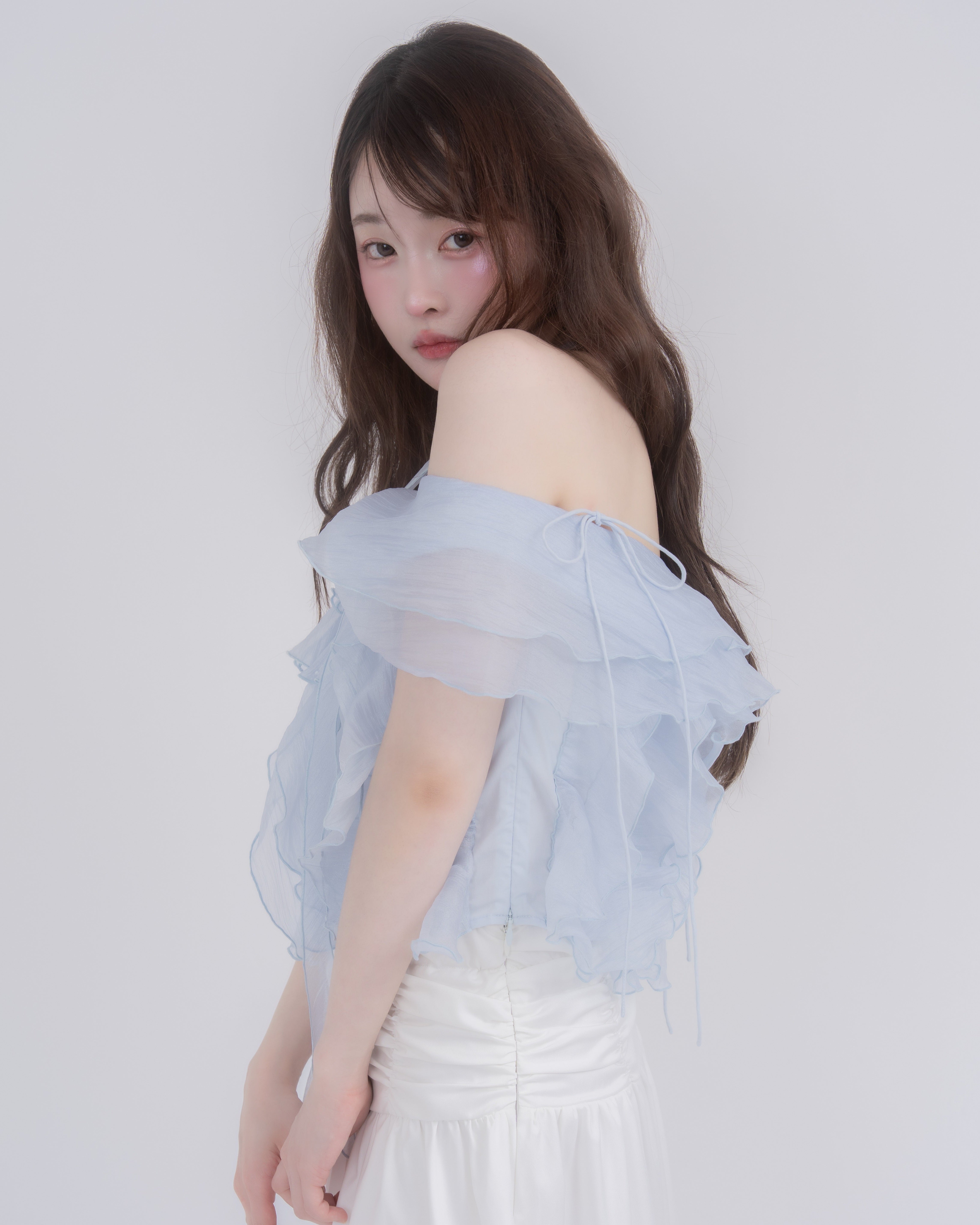 【予約】オーガンジーフリルブラウスチョーカーセット