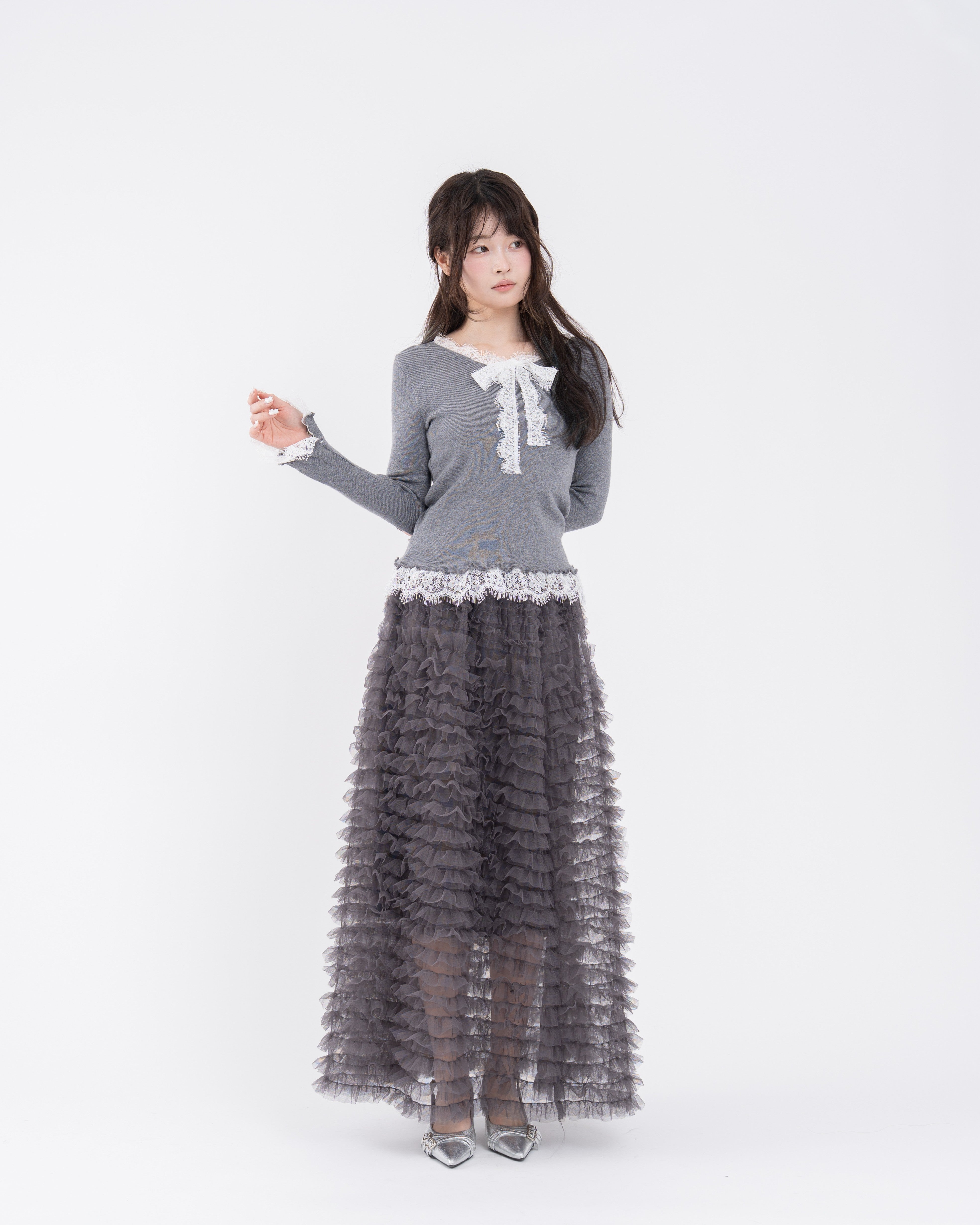 レースタイドッキングニット