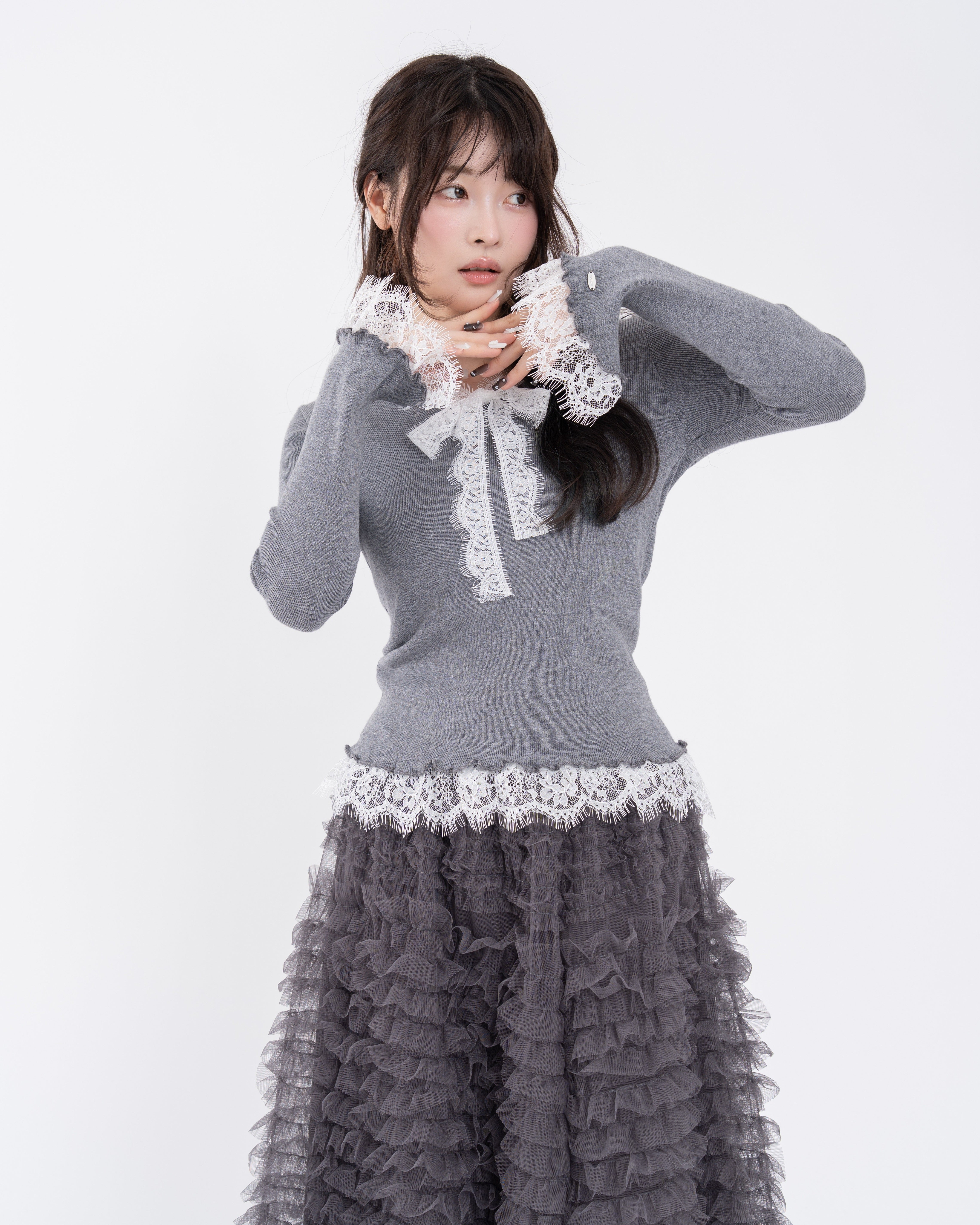 レースタイドッキングニット