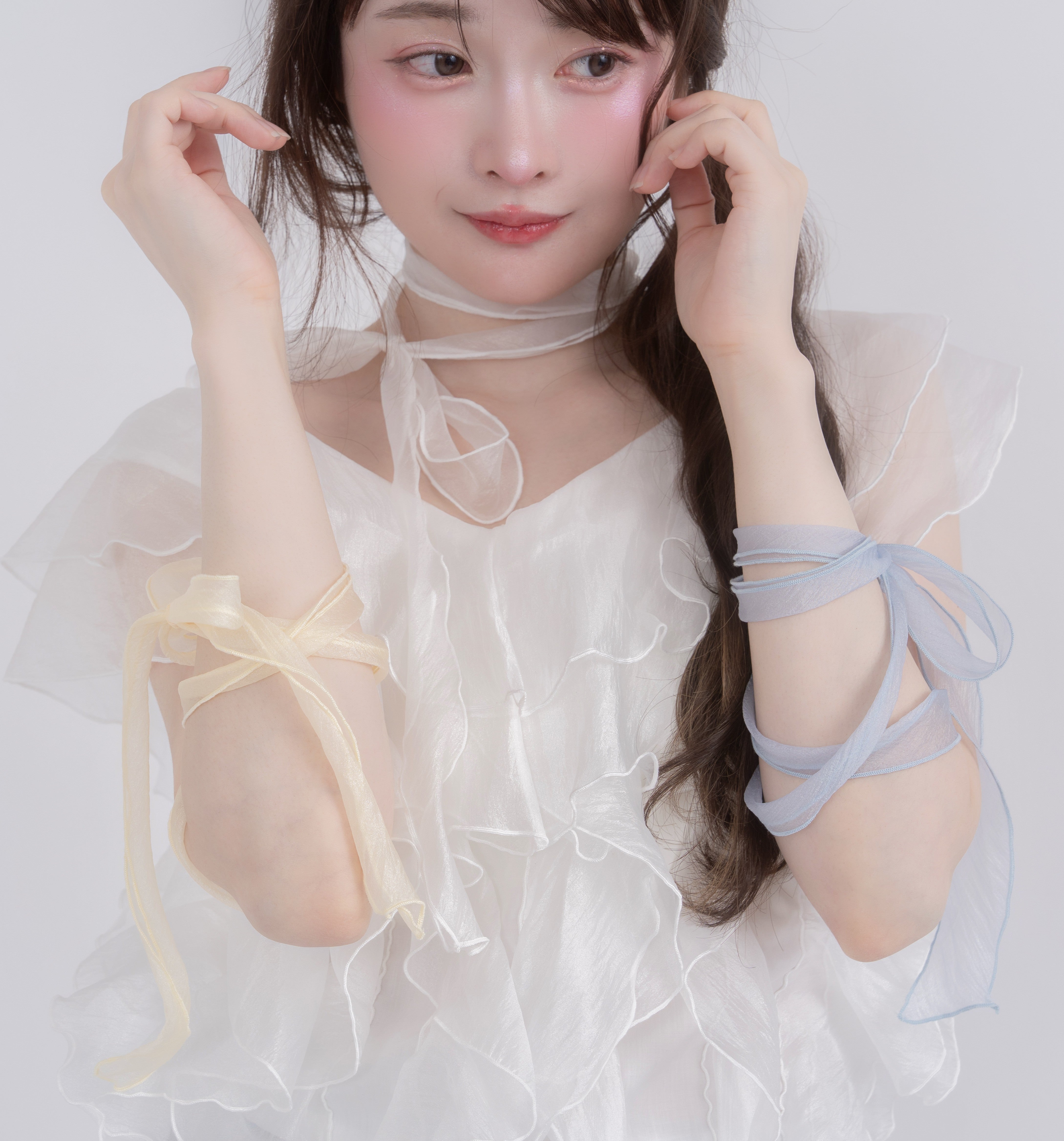 【予約】オーガンジーフリルブラウスチョーカーセット