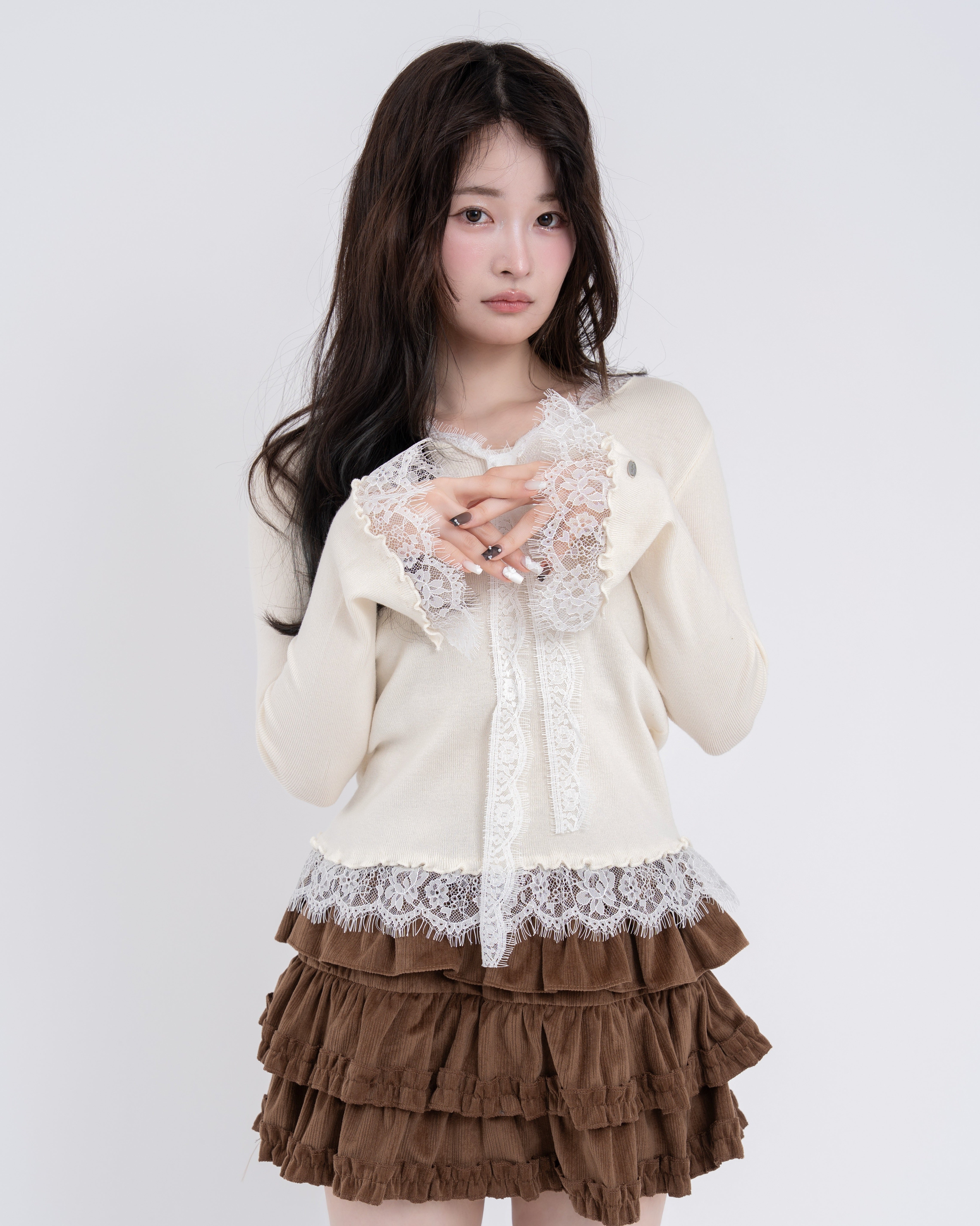 レースタイドッキングニット