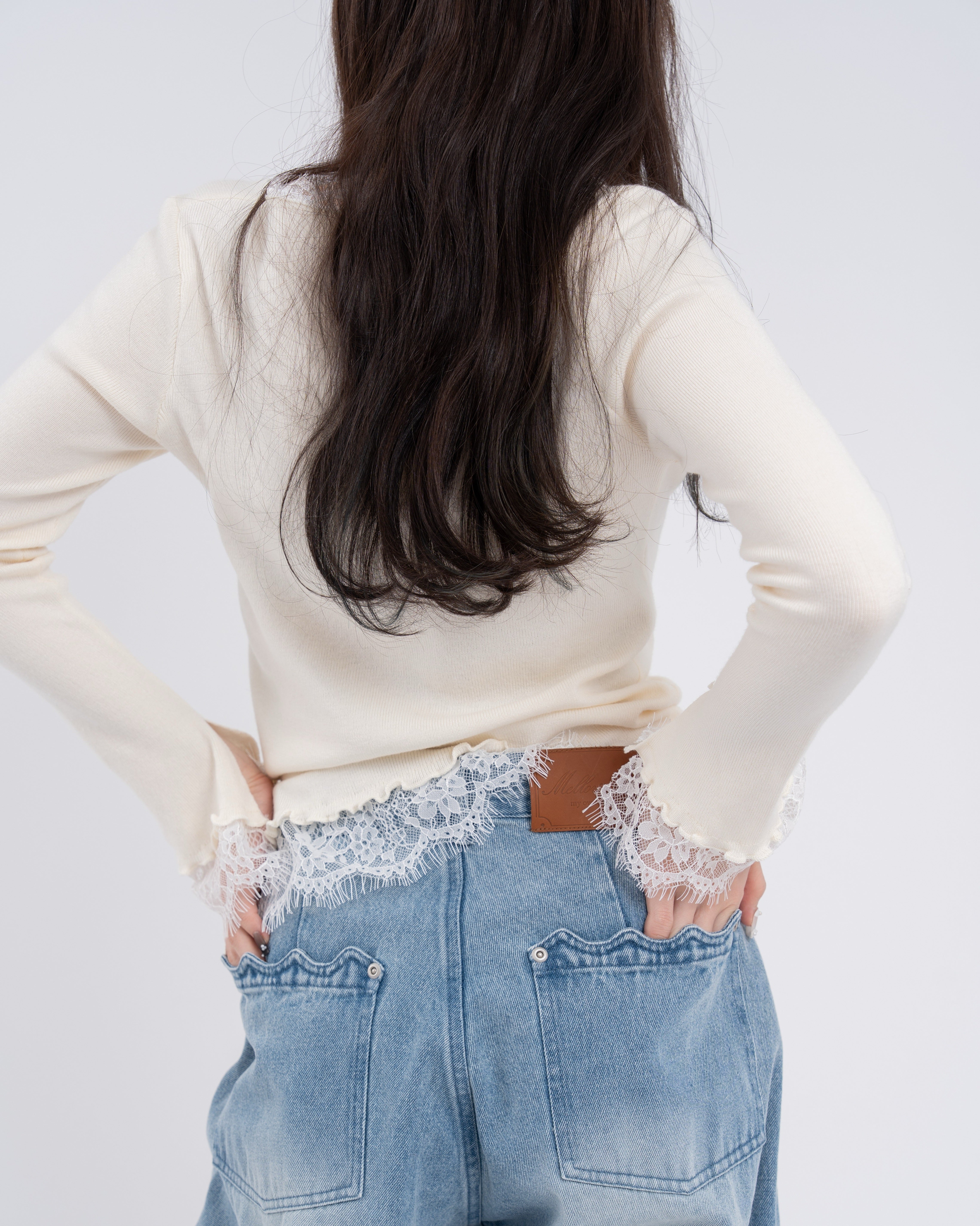 レースタイドッキングニット