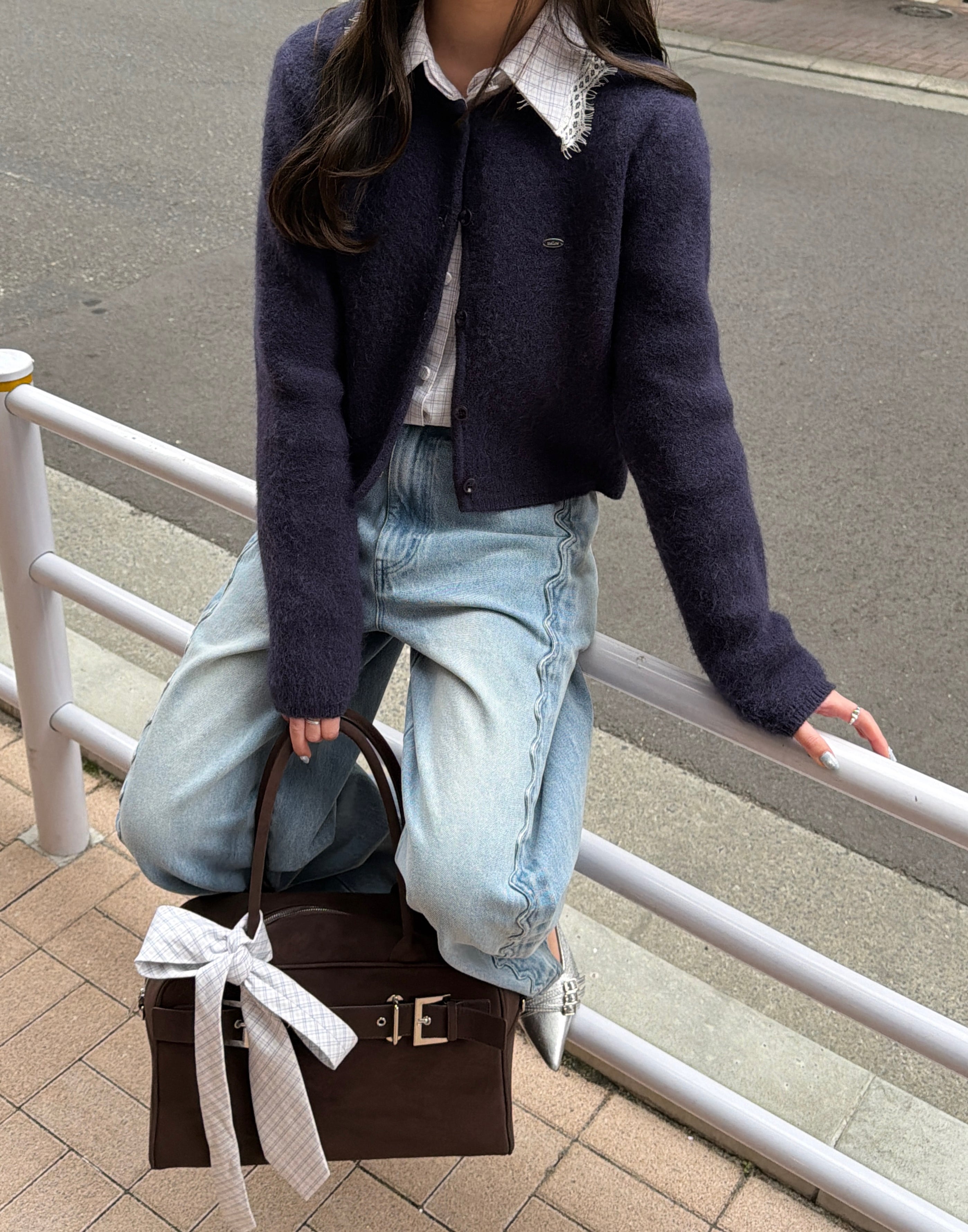 ウェーブラインカーブデニムパンツ