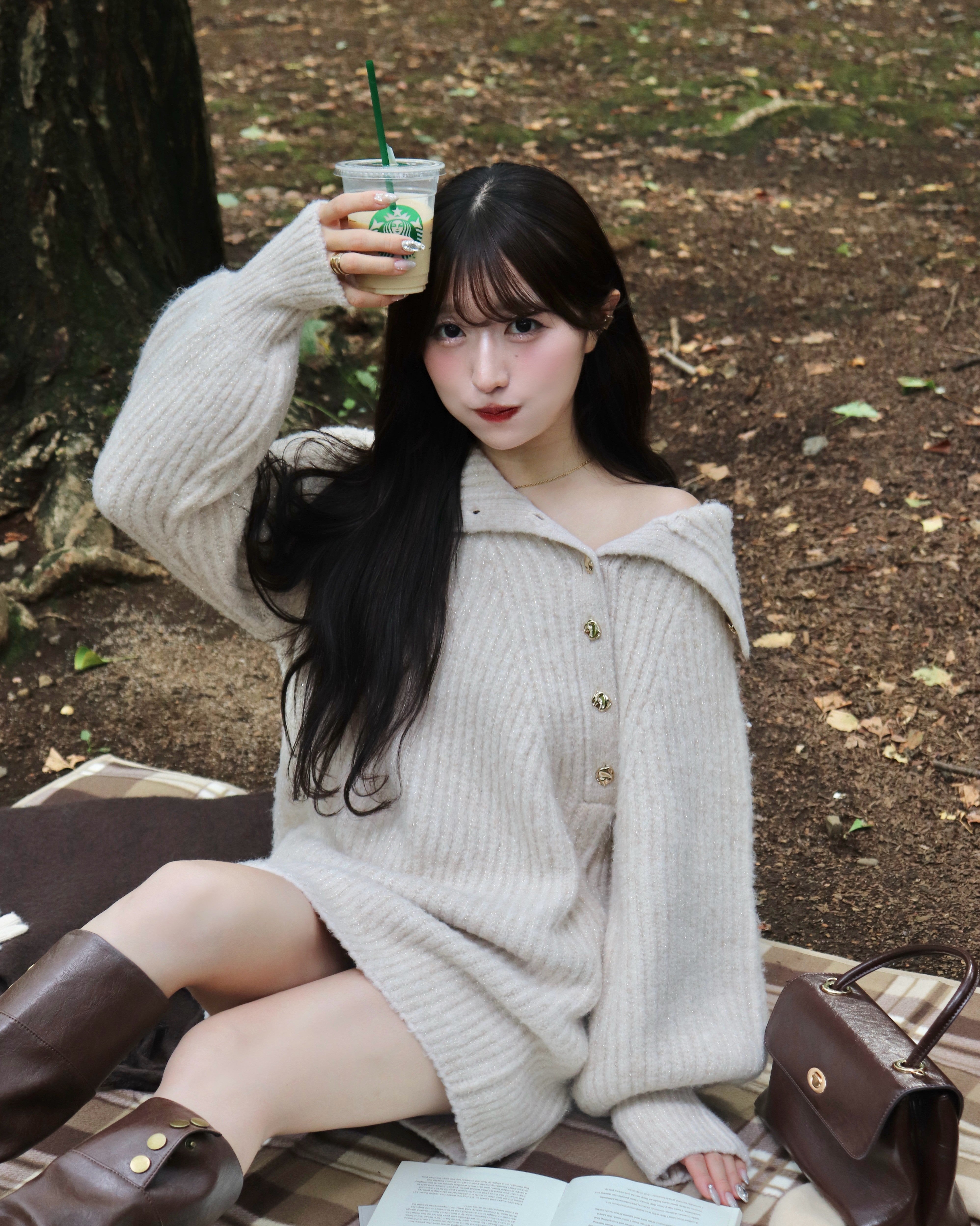 按钮详细信息闪光编织迷你连衣裙